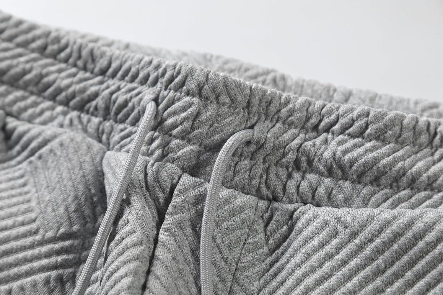 imageJMIERR Mens 2 Piece Jacquard Sweatsuit Outfits Hoodie Sweatshirt ampamp Joggers Sweatpants Set TracksuitGrey