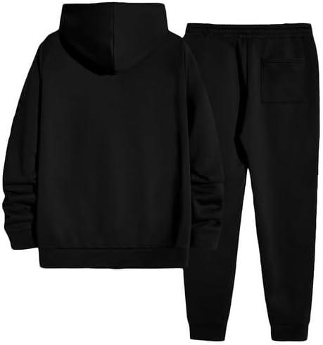imageJMIERR Mens 2 Piece Outfits Hoodie Sweatshirt Tracksuit ampamp Joggers Sweatpants Sweatsuit SetA Black