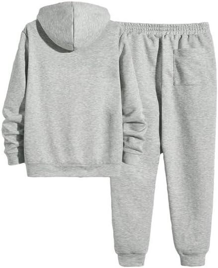 imageJMIERR Mens 2 Piece Outfits Hoodie Sweatshirt Tracksuit ampamp Joggers Sweatpants Sweatsuit SetA Grey