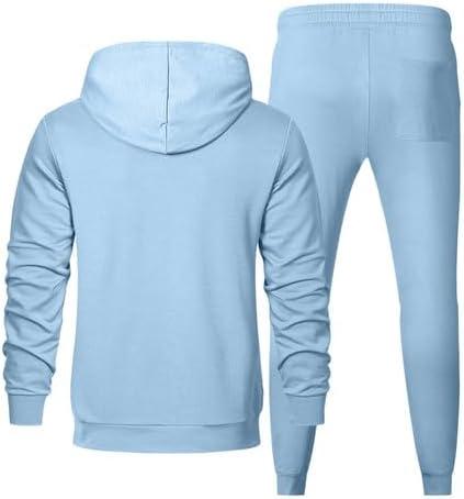 imageJMIERR Mens 2 Piece Outfits Hoodie Sweatshirt Tracksuit ampamp Joggers Sweatpants Sweatsuit SetB Blue