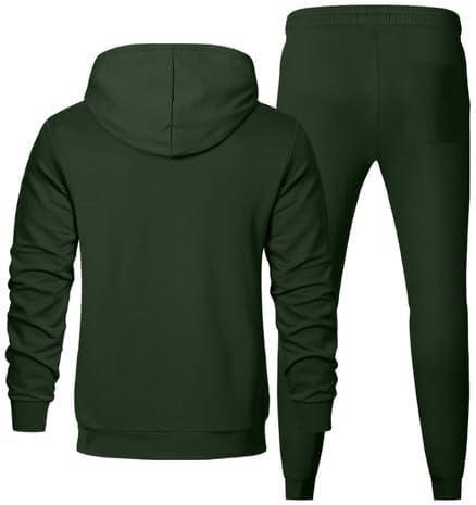 imageJMIERR Mens 2 Piece Outfits Hoodie Sweatshirt Tracksuit ampamp Joggers Sweatpants Sweatsuit SetB Green