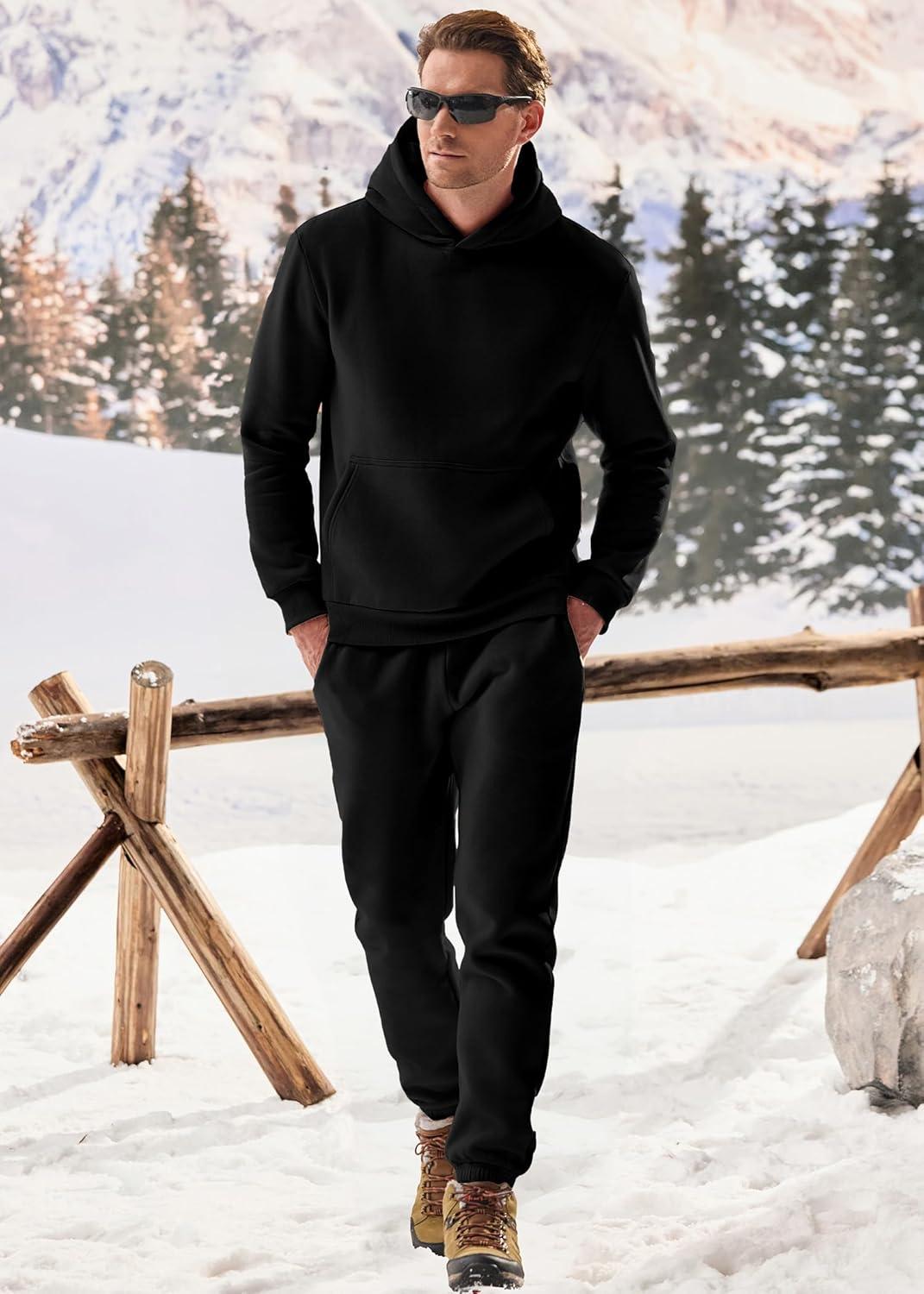 imageJMIERR Mens 2 Piece Outfits Hoodie Sweatshirt Tracksuit ampamp Joggers Sweatpants Sweatsuit SetBlack