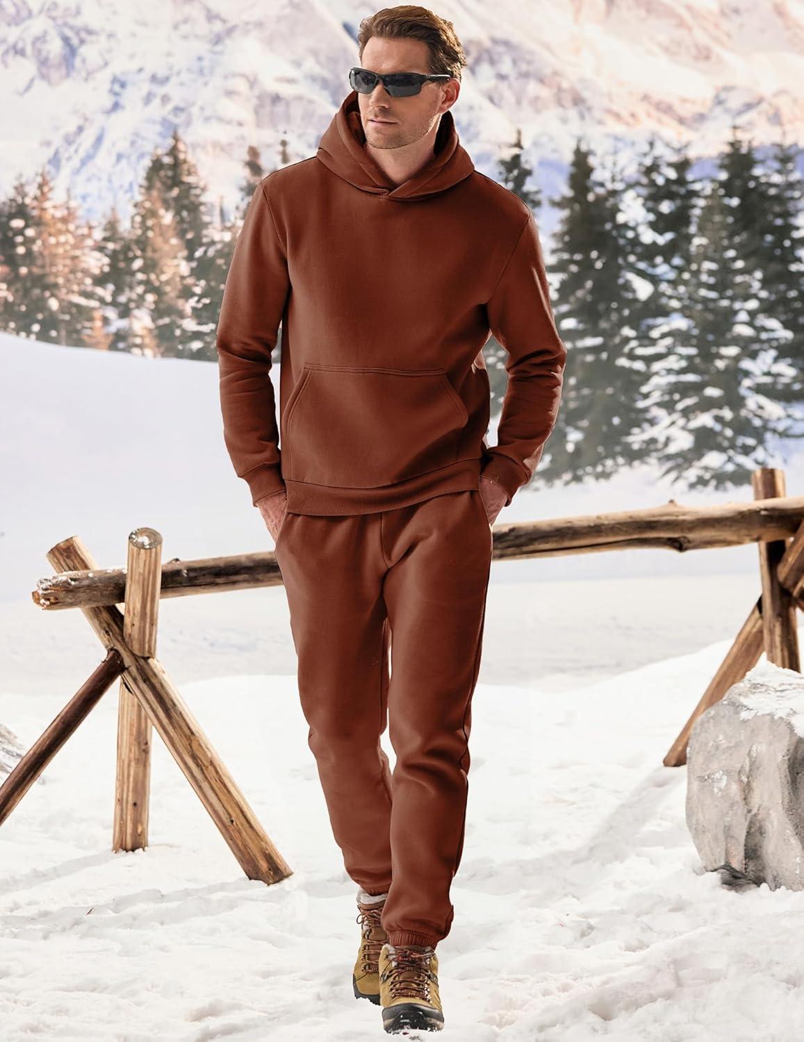 imageJMIERR Mens 2 Piece Outfits Hoodie Sweatshirt Tracksuit ampamp Joggers Sweatpants Sweatsuit SetCaramel