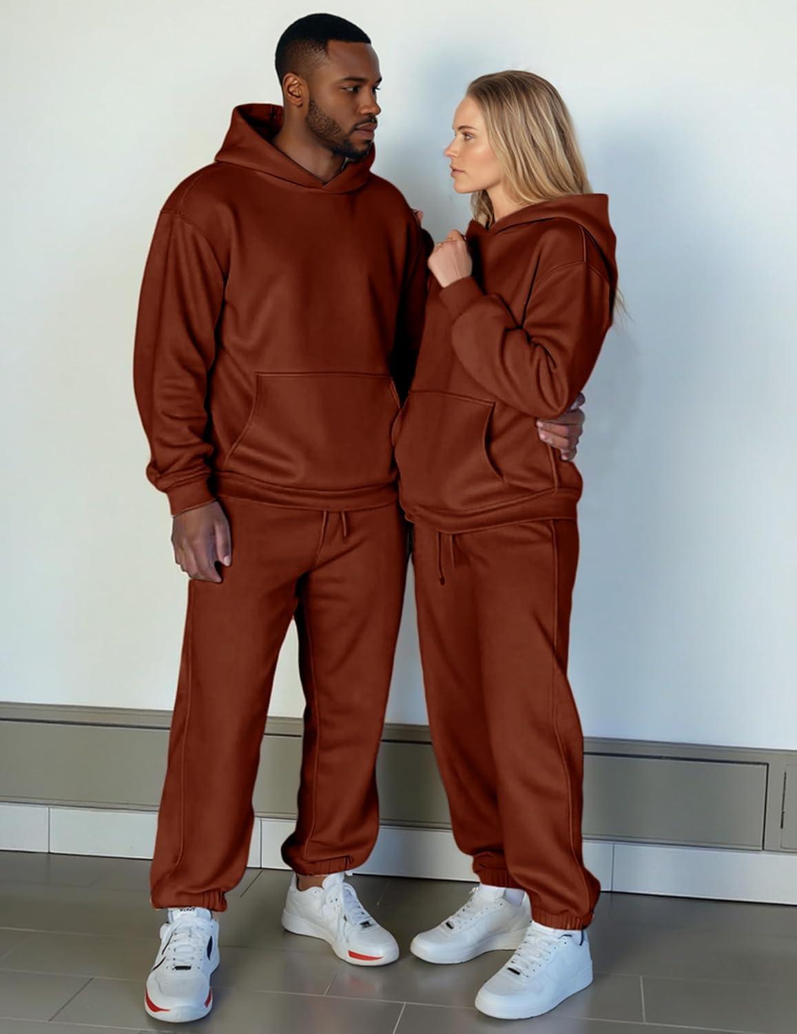 imageJMIERR Mens 2 Piece Outfits Hoodie Sweatshirt Tracksuit ampamp Joggers Sweatpants Sweatsuit SetCaramel