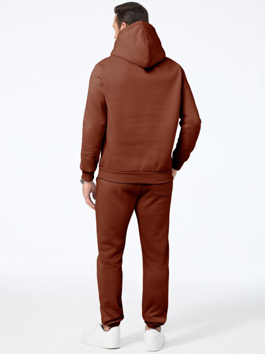 imageJMIERR Mens 2 Piece Outfits Hoodie Sweatshirt Tracksuit ampamp Joggers Sweatpants Sweatsuit SetCaramel