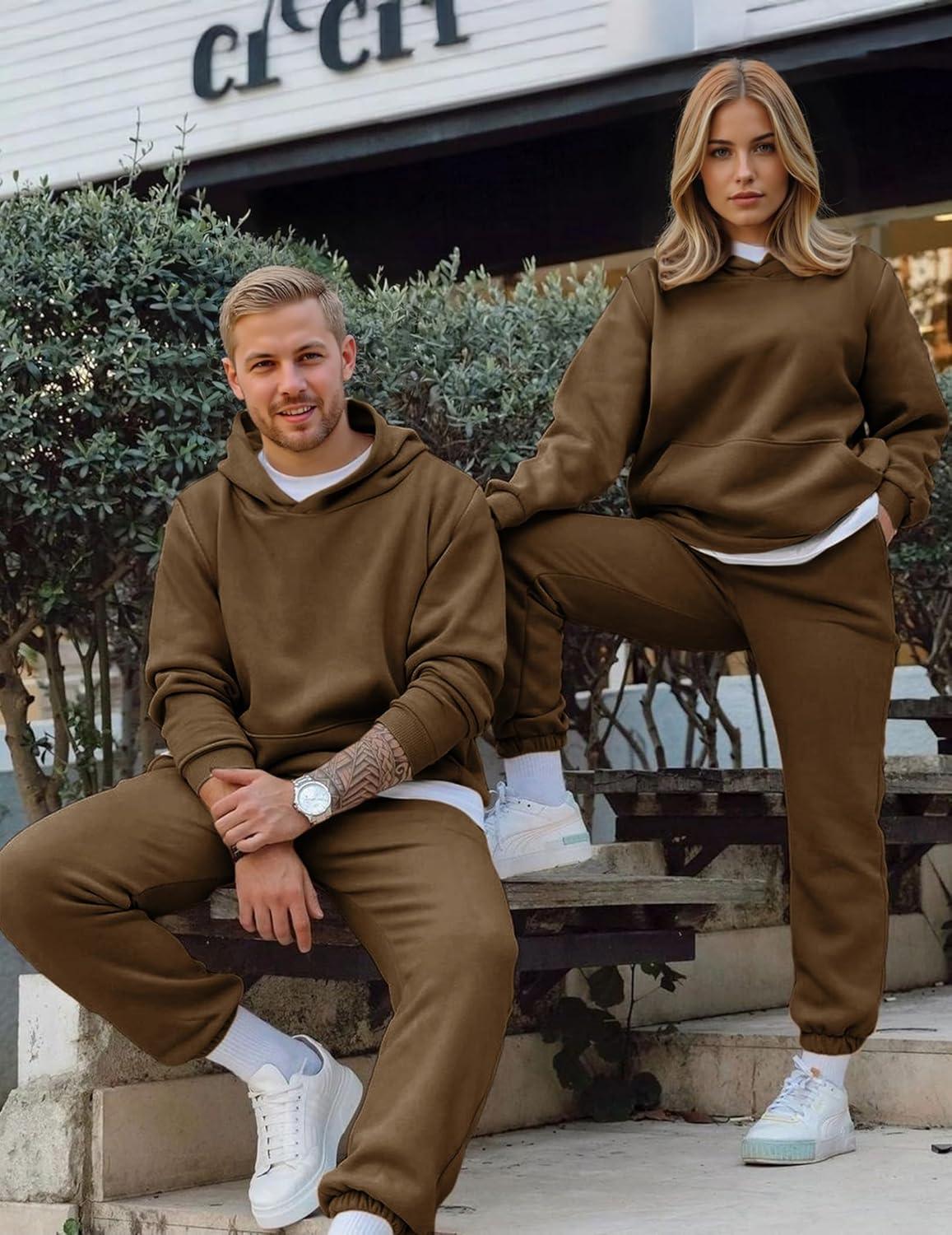 imageJMIERR Mens 2 Piece Outfits Hoodie Sweatshirt Tracksuit ampamp Joggers Sweatpants Sweatsuit SetCoffee