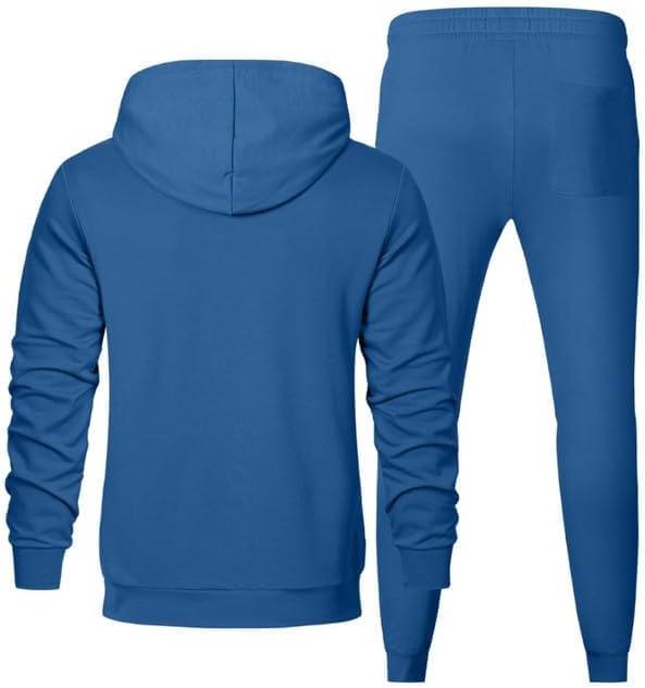imageJMIERR Mens 2 Piece Outfits Hoodie Sweatshirt Tracksuit ampamp Joggers Sweatpants Sweatsuit SetD Blue