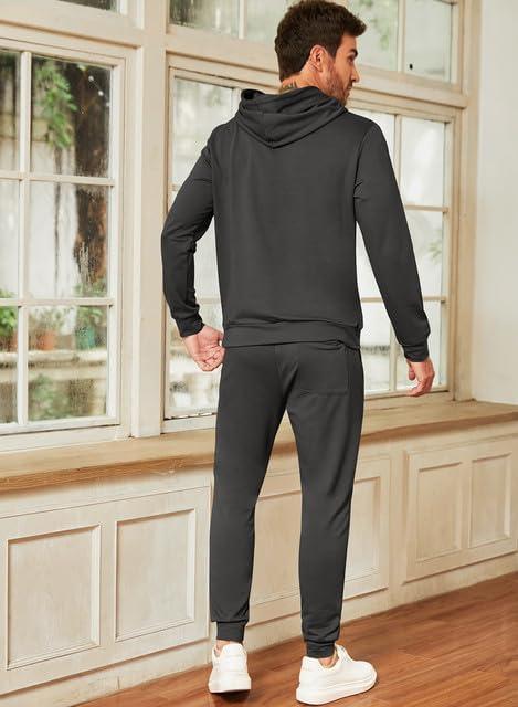 imageJMIERR Mens 2 Piece Outfits Hoodie Sweatshirt Tracksuit ampamp Joggers Sweatpants Sweatsuit SetDark Grey