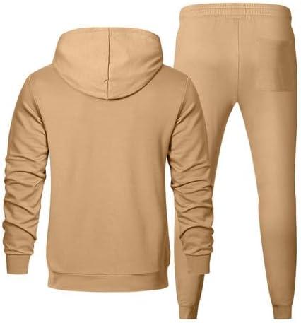 imageJMIERR Mens 2 Piece Outfits Hoodie Sweatshirt Tracksuit ampamp Joggers Sweatpants Sweatsuit SetFlaxen