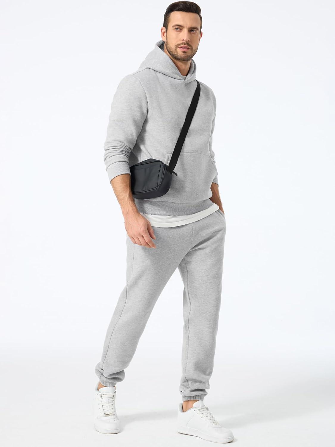 imageJMIERR Mens 2 Piece Outfits Hoodie Sweatshirt Tracksuit ampamp Joggers Sweatpants Sweatsuit SetLight Grey
