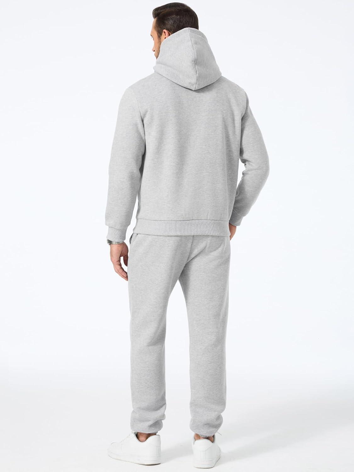 imageJMIERR Mens 2 Piece Outfits Hoodie Sweatshirt Tracksuit ampamp Joggers Sweatpants Sweatsuit SetLight Grey