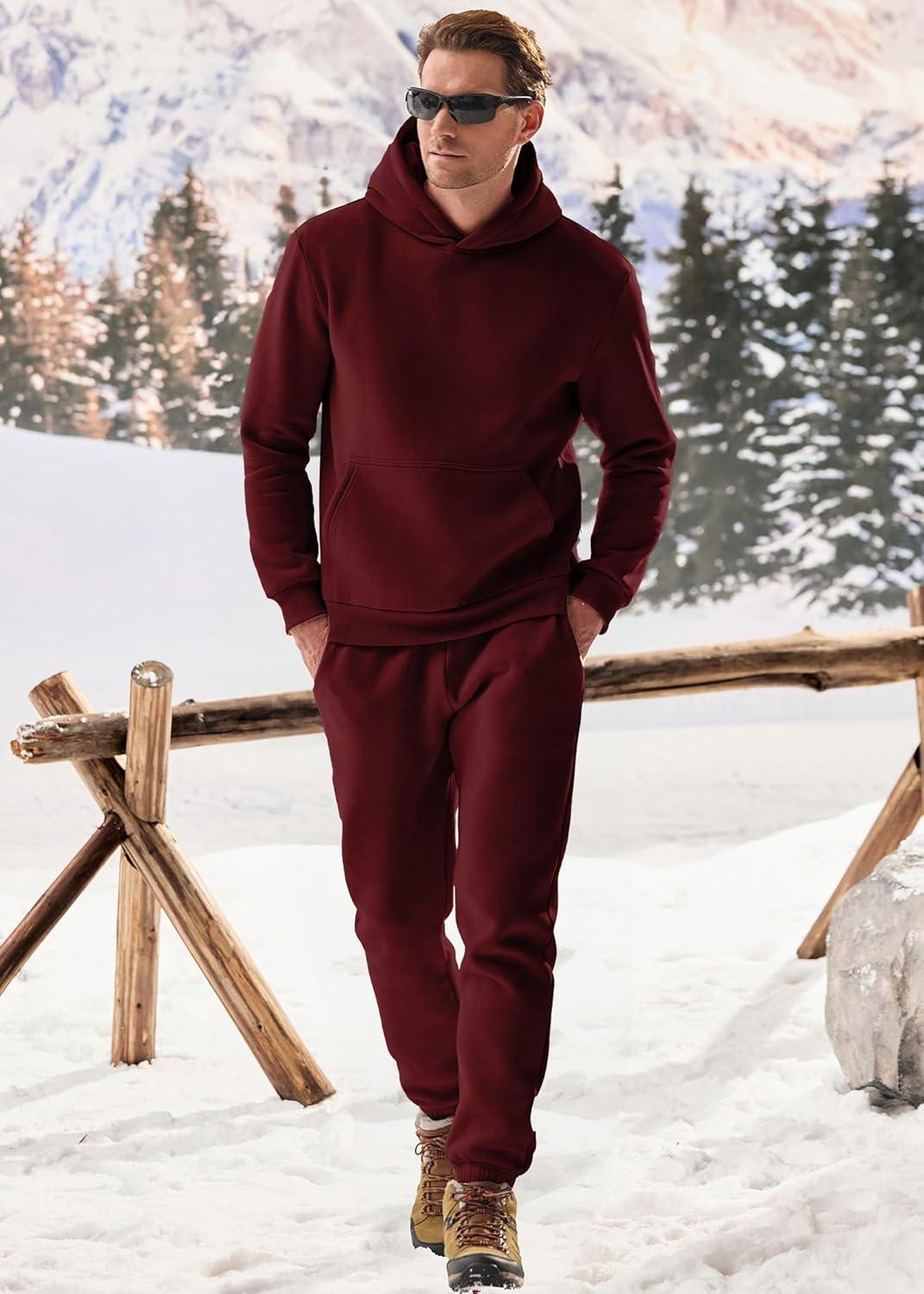 imageJMIERR Mens 2 Piece Outfits Hoodie Sweatshirt Tracksuit ampamp Joggers Sweatpants Sweatsuit SetRed