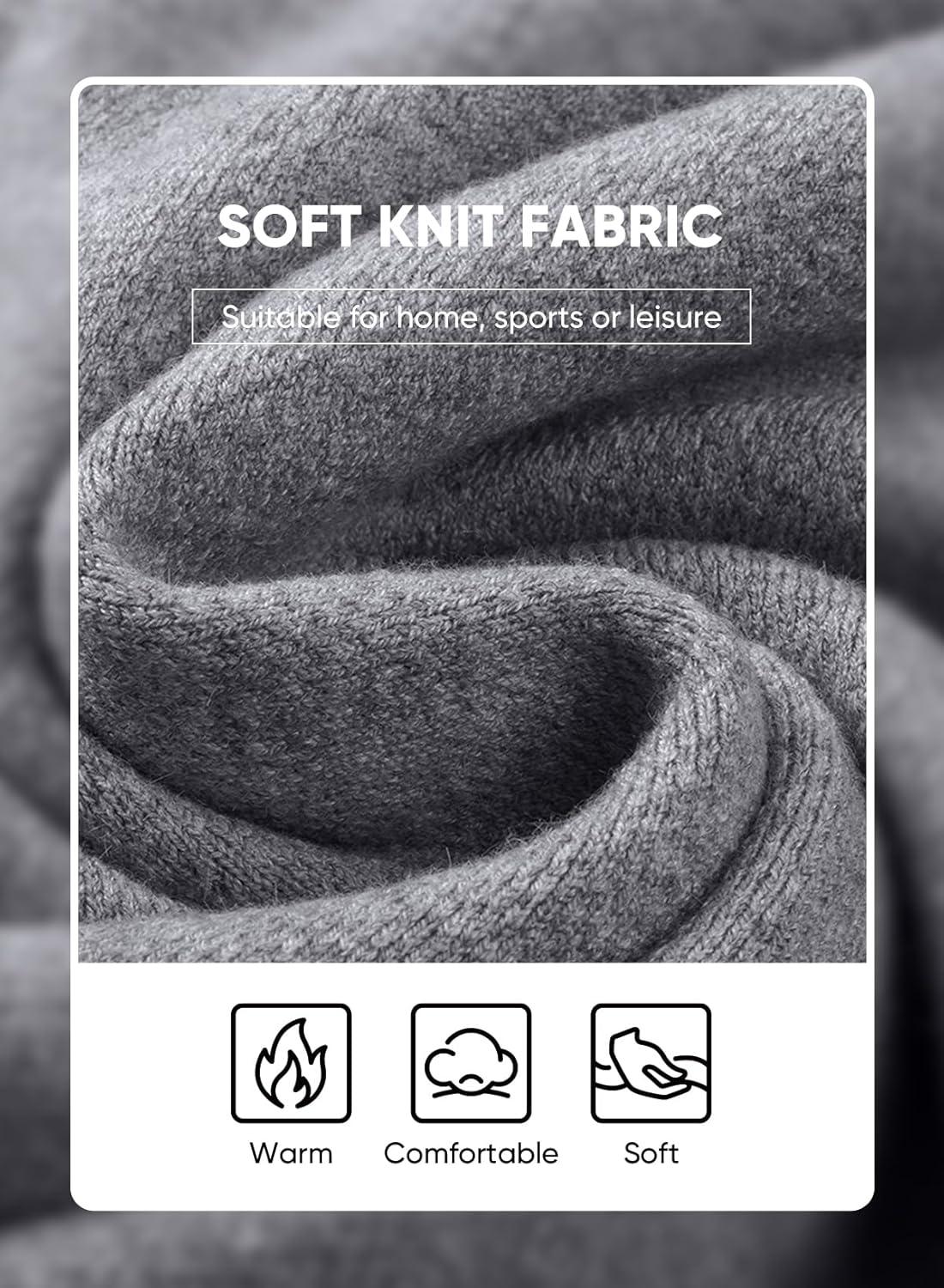 imageJMIERR Mens 2025 Warm Fall Fleece Pullover Knit Sweater Classic Crewneck Long Sleeve Slim Fit Soft Comfy Winter Sweaters0 Grey