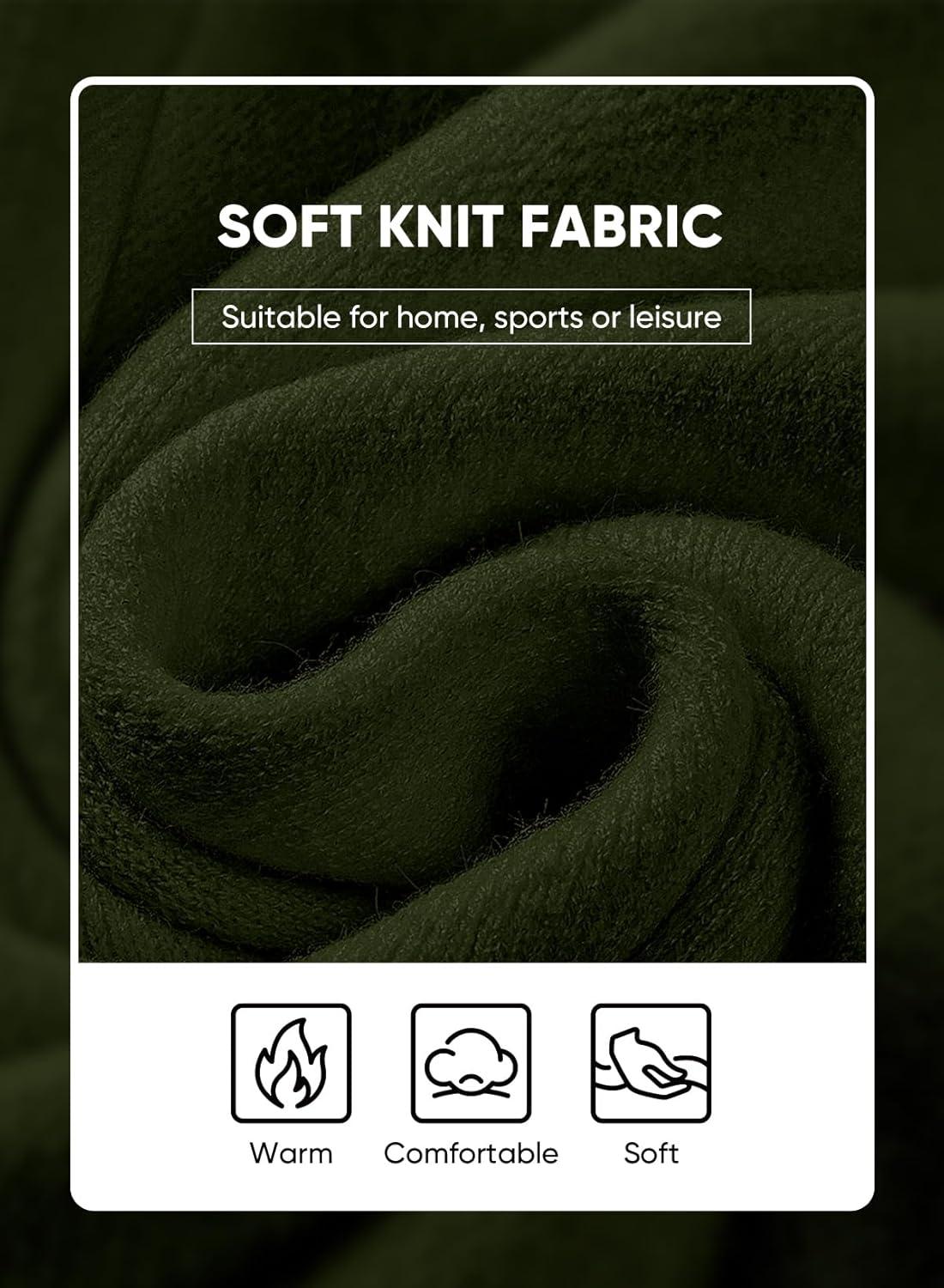 imageJMIERR Mens 2025 Warm Fall Fleece Pullover Knit Sweater Classic Crewneck Long Sleeve Slim Fit Soft Comfy Winter SweatersA Green