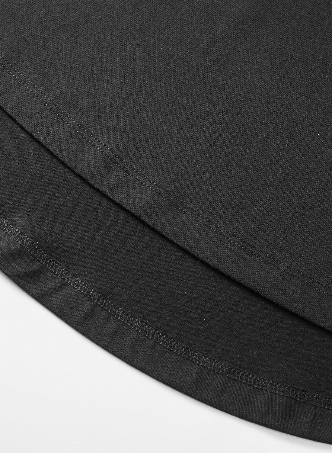 imageJMIERR Mens 3 Pack Cotton Hipster Hip Hop Longline Crewneck TShirtAblackBlackBlack