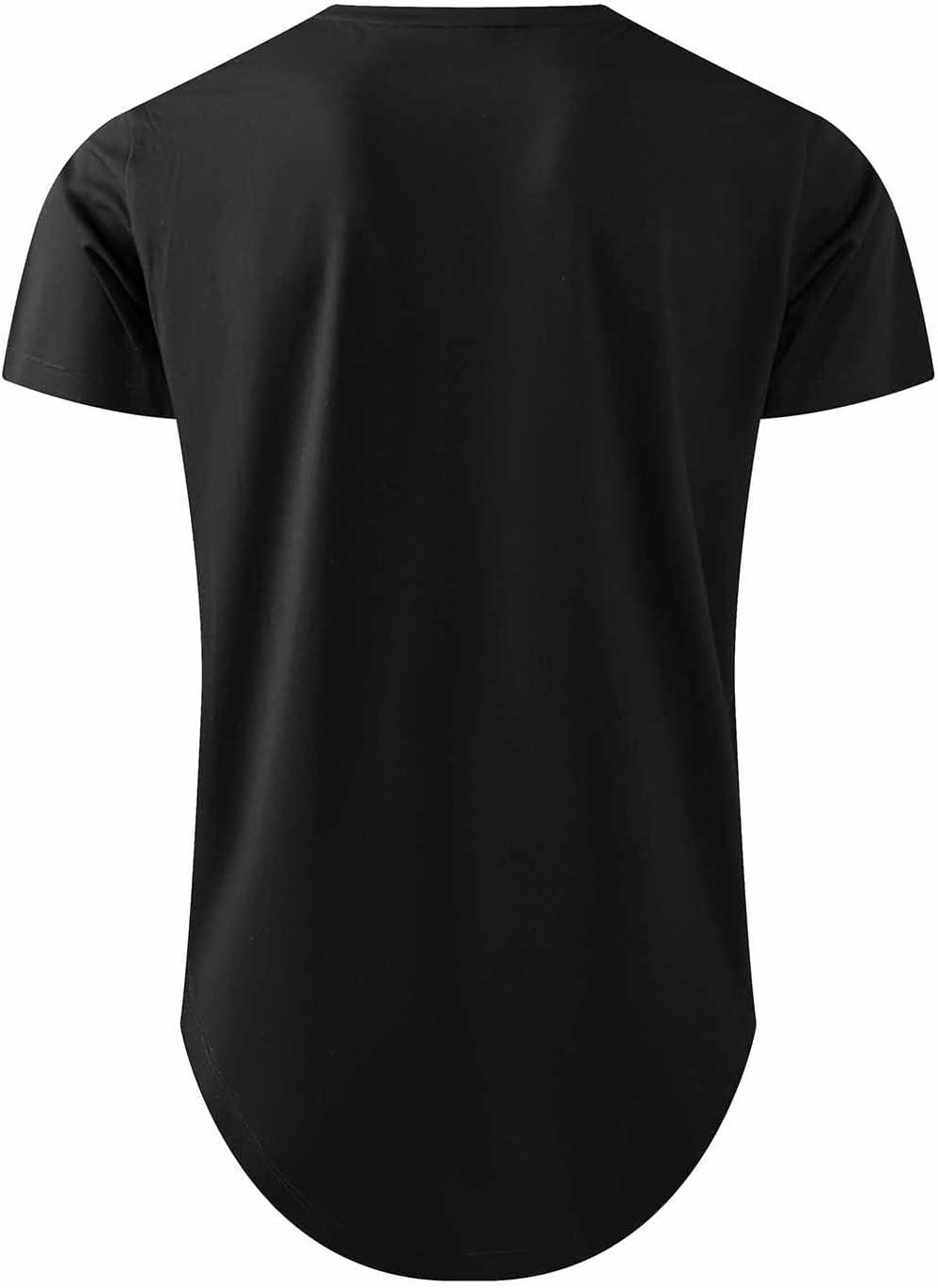 imageJMIERR Mens 3 Pack Cotton Hipster Hip Hop Longline Crewneck TShirtAblackBlackWhite