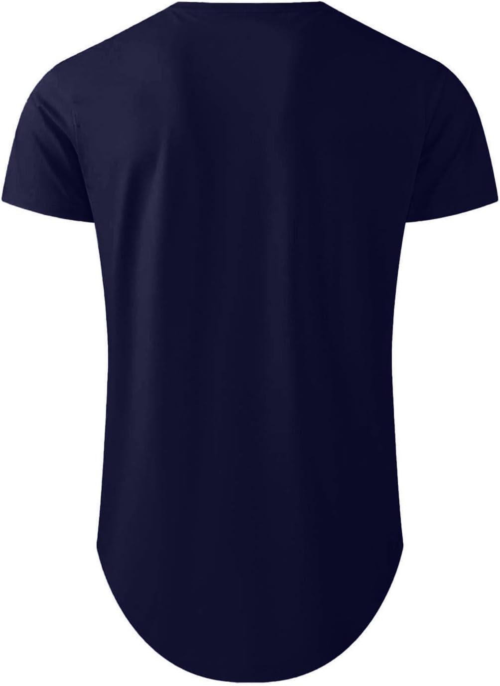 imageJMIERR Mens 3 Pack Cotton Hipster Hip Hop Longline Crewneck TShirtAnavy BlueNavy BlueRed