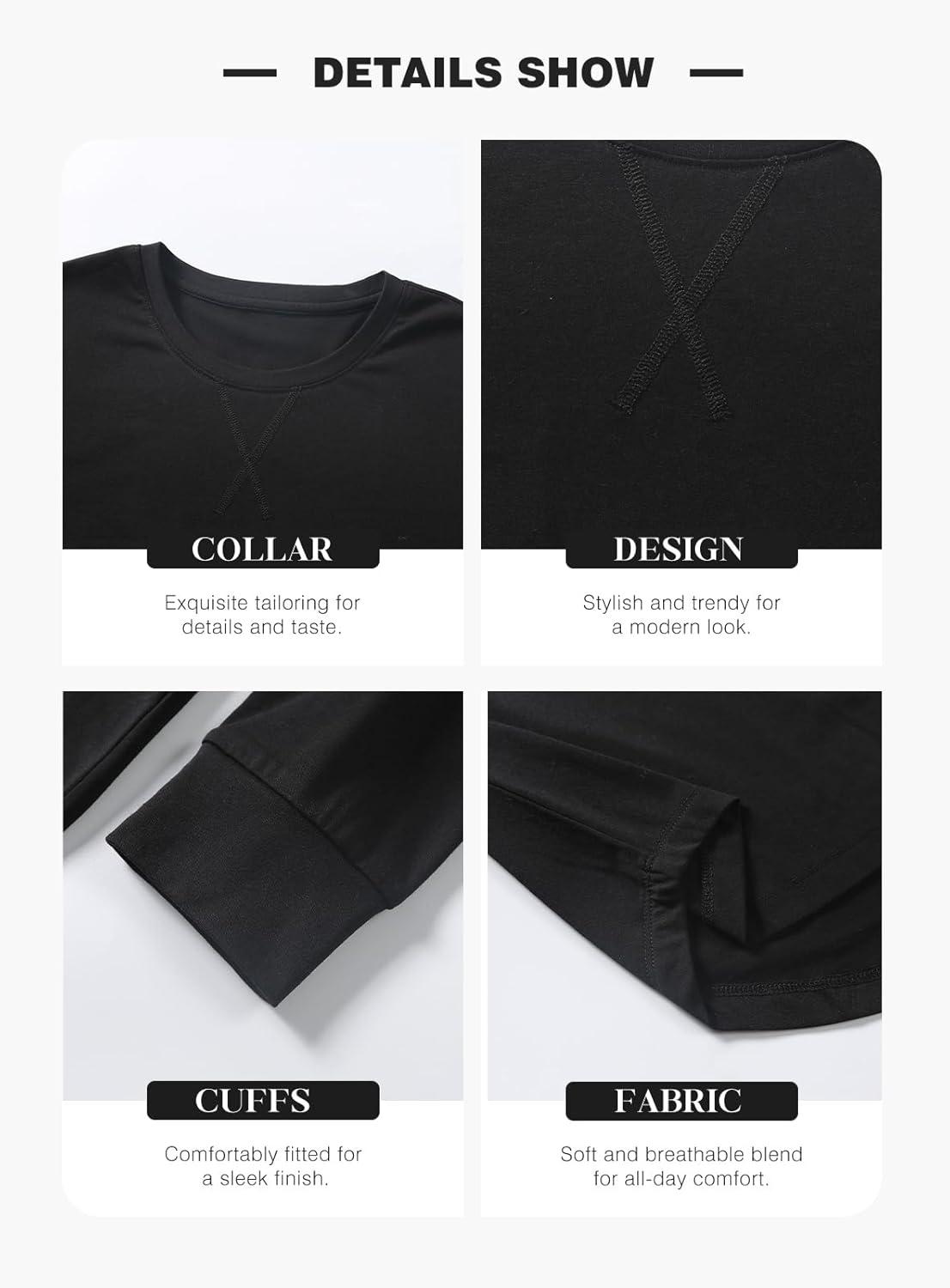 imageJMIERR Mens 3 Pack Cotton Hipster Hip Hop Longline Crewneck TShirtBblackBlackBlack