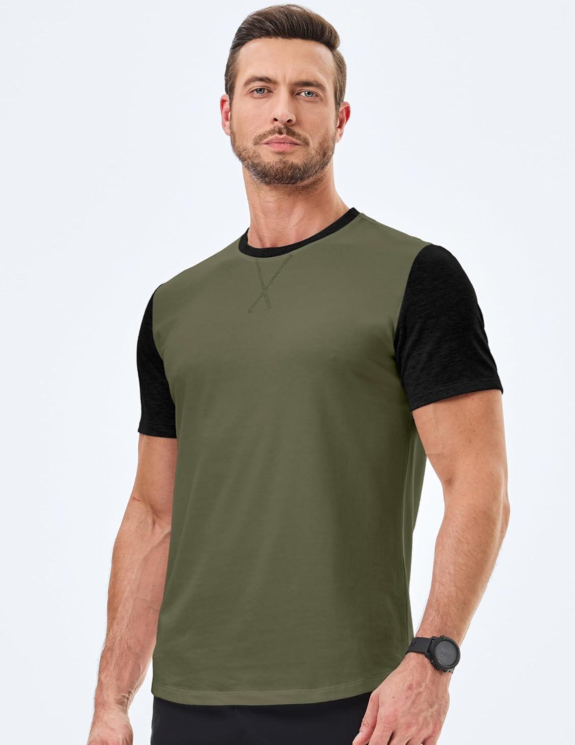 imageJMIERR Mens 3 Pack Cotton Hipster Hip Hop Longline Crewneck TShirtOne Piece Greenblack