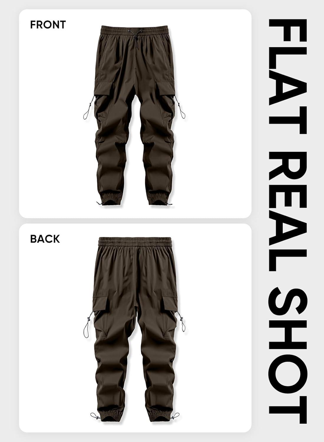 imageJMIERR Mens Baggy Cargo Pants Trendy Casual Parachute Pant Loose Fit Harem Joggers with Pockets for StreetwearA6 Desert Palm