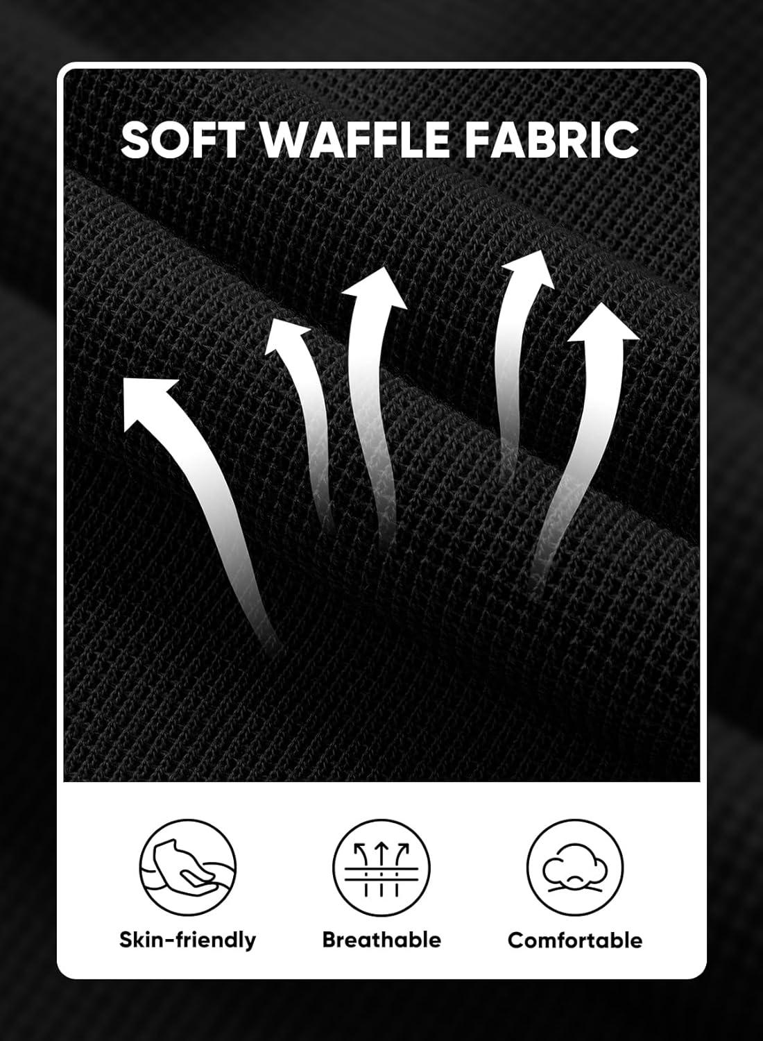 imageJMIERR Mens Casual 5quot 7quot Shorts Waffle Elastic Waist Drawstring Workout Running Jogging Beach Sweat Shorts with Pockets01 Black