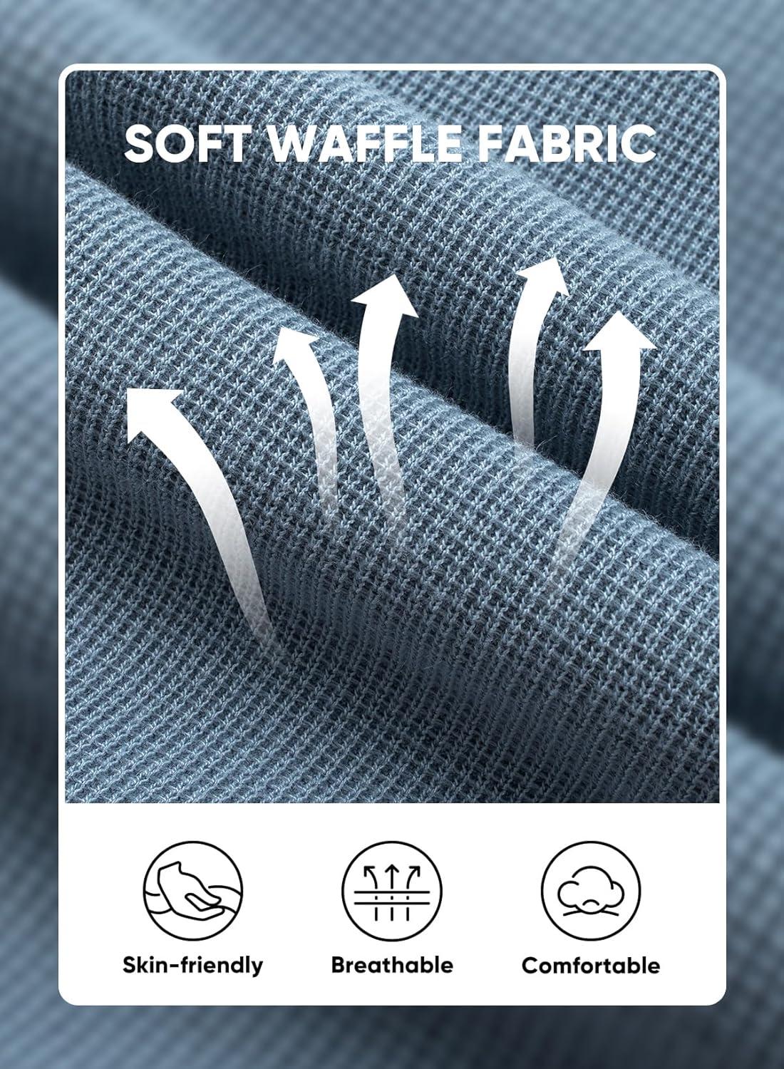 imageJMIERR Mens Casual 5quot 7quot Shorts Waffle Elastic Waist Drawstring Workout Running Jogging Beach Sweat Shorts with Pockets02 Blue