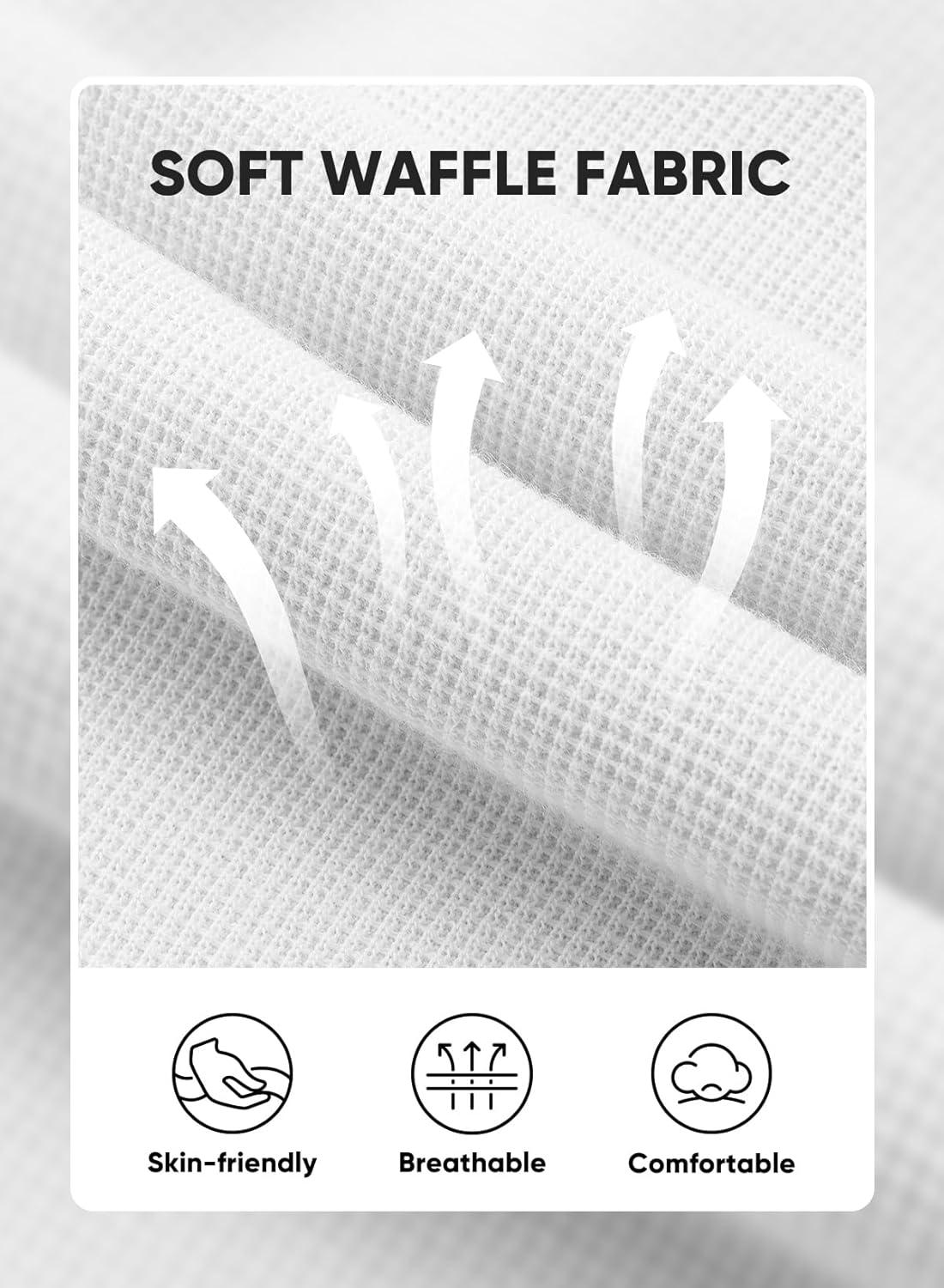 imageJMIERR Mens Casual 5quot 7quot Shorts Waffle Elastic Waist Drawstring Workout Running Jogging Beach Sweat Shorts with Pockets03 White