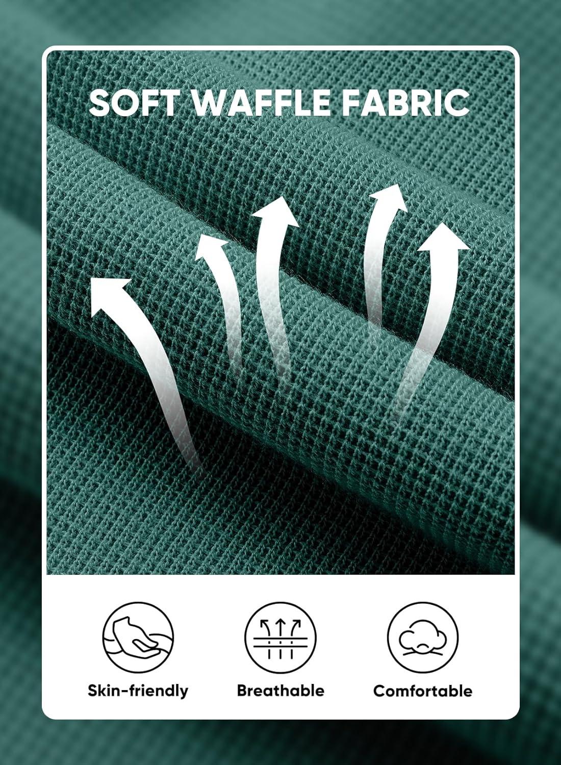 imageJMIERR Mens Casual 5quot 7quot Shorts Waffle Elastic Waist Drawstring Workout Running Jogging Beach Sweat Shorts with PocketsBlackish Green