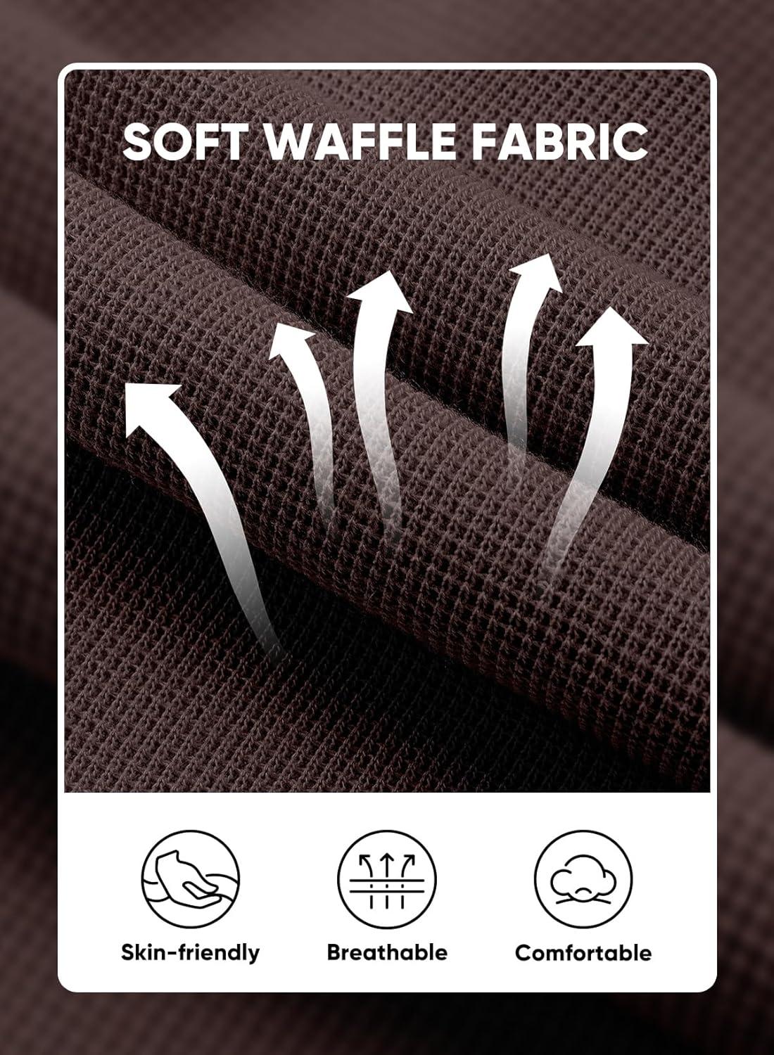 imageJMIERR Mens Casual 5quot 7quot Shorts Waffle Elastic Waist Drawstring Workout Running Jogging Beach Sweat Shorts with PocketsBrown