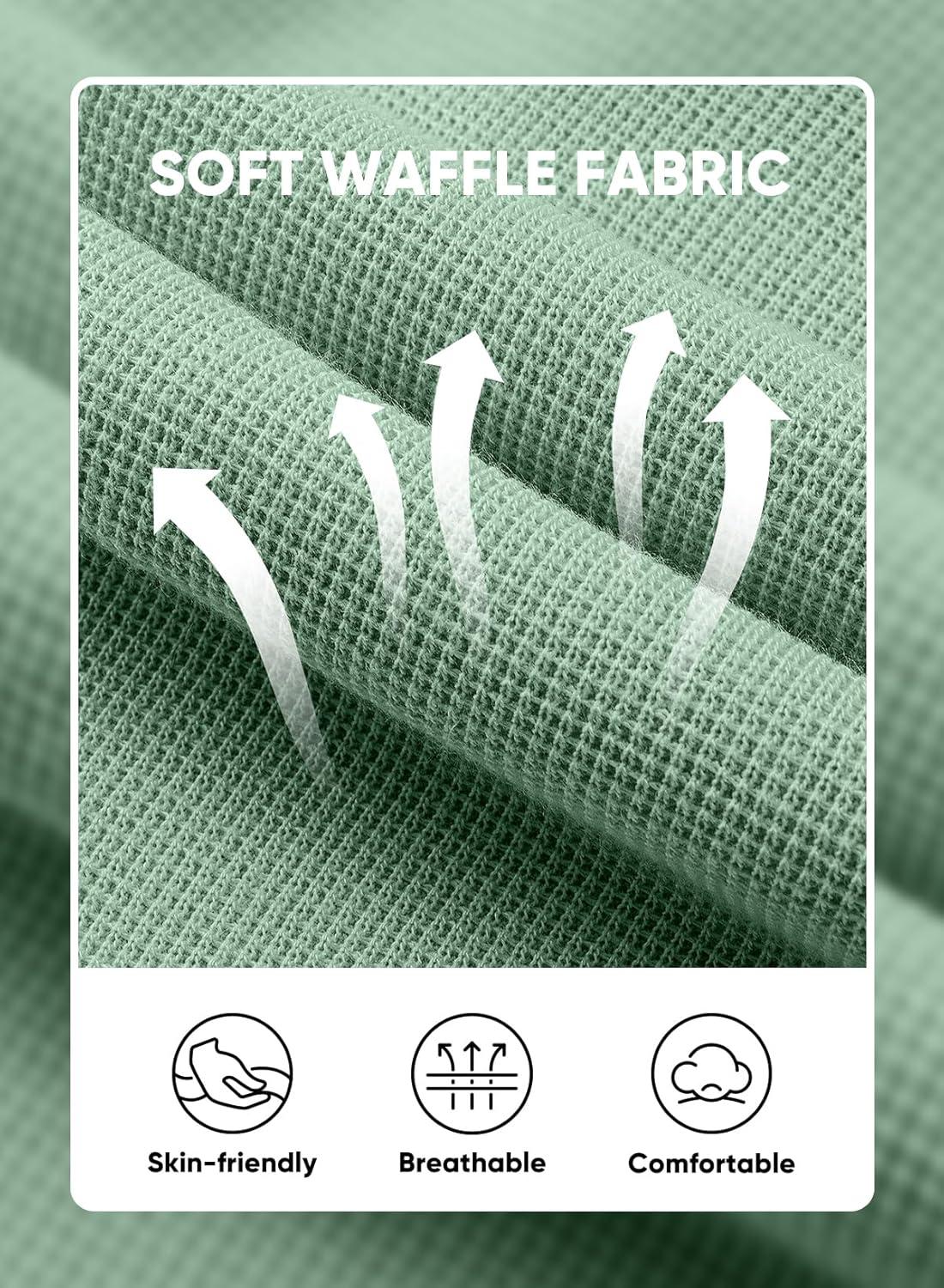 imageJMIERR Mens Casual 5quot 7quot Shorts Waffle Elastic Waist Drawstring Workout Running Jogging Beach Sweat Shorts with PocketsGrass Green