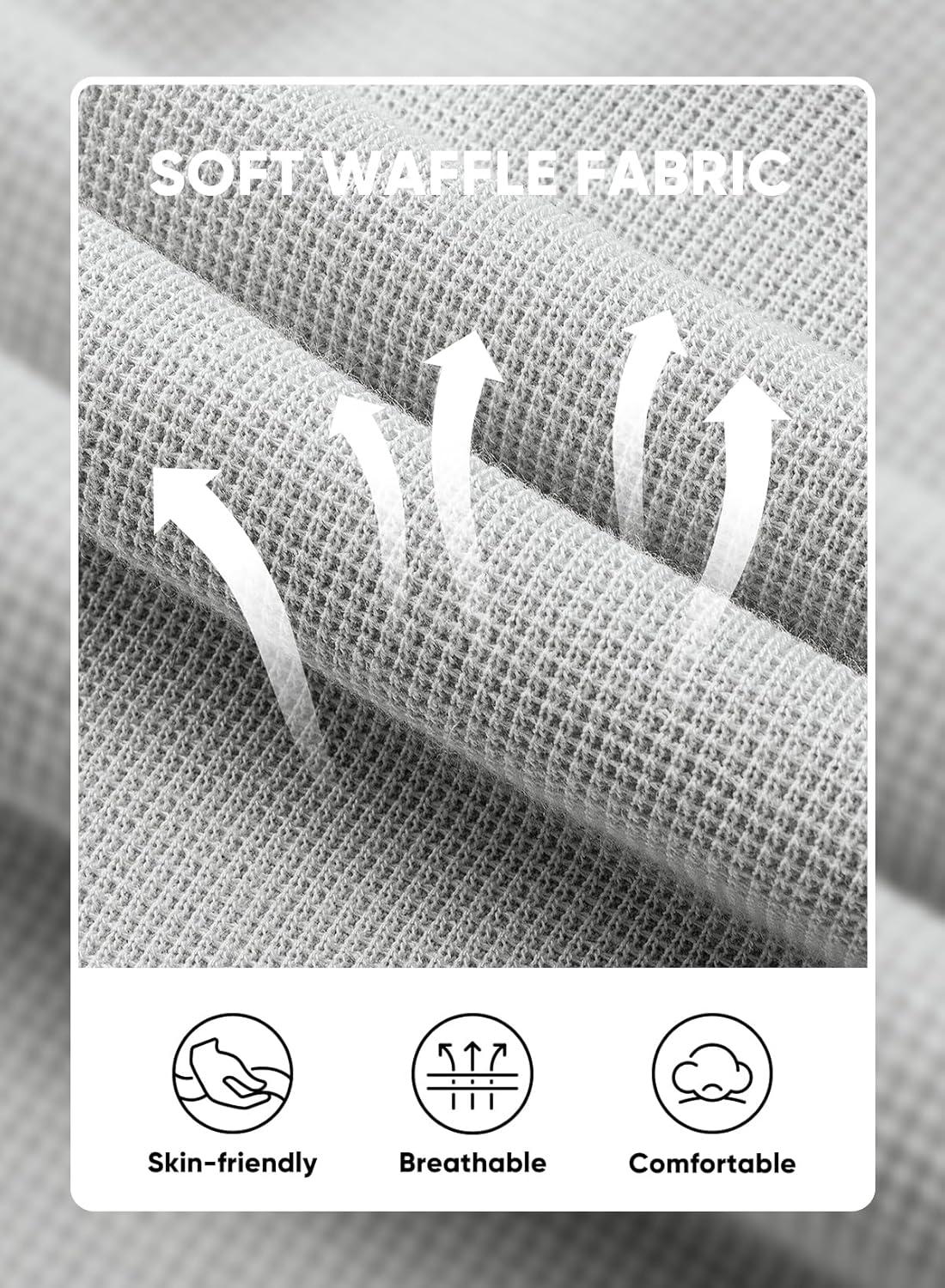 imageJMIERR Mens Casual 5quot 7quot Shorts Waffle Elastic Waist Drawstring Workout Running Jogging Beach Sweat Shorts with PocketsGrey White