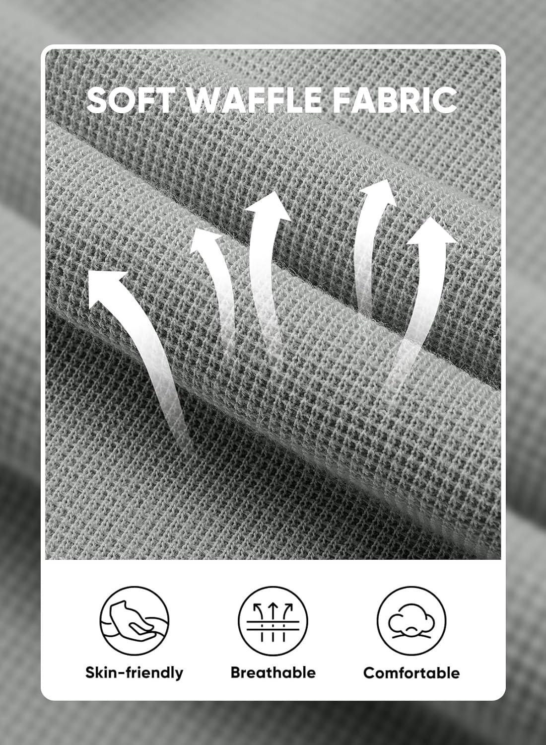 imageJMIERR Mens Casual 5quot 7quot Shorts Waffle Elastic Waist Drawstring Workout Running Jogging Beach Sweat Shorts with PocketsP Light Grey