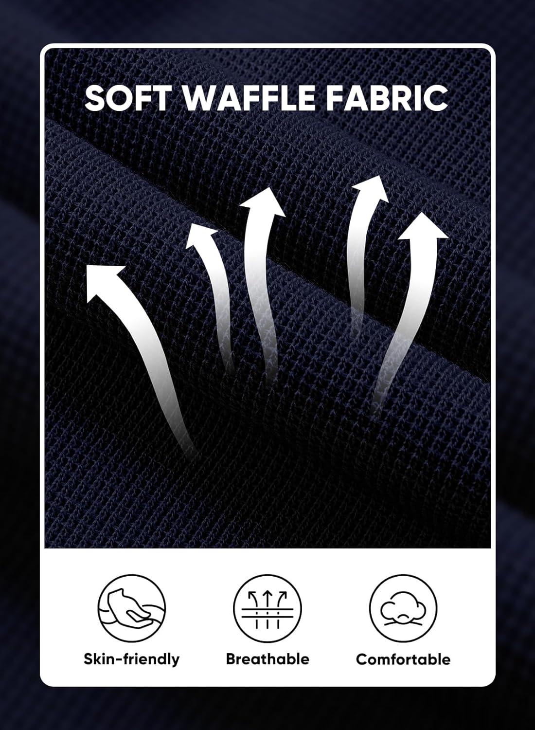 imageJMIERR Mens Casual 5quot 7quot Shorts Waffle Elastic Waist Drawstring Workout Running Jogging Beach Sweat Shorts with PocketsP Navy Blue