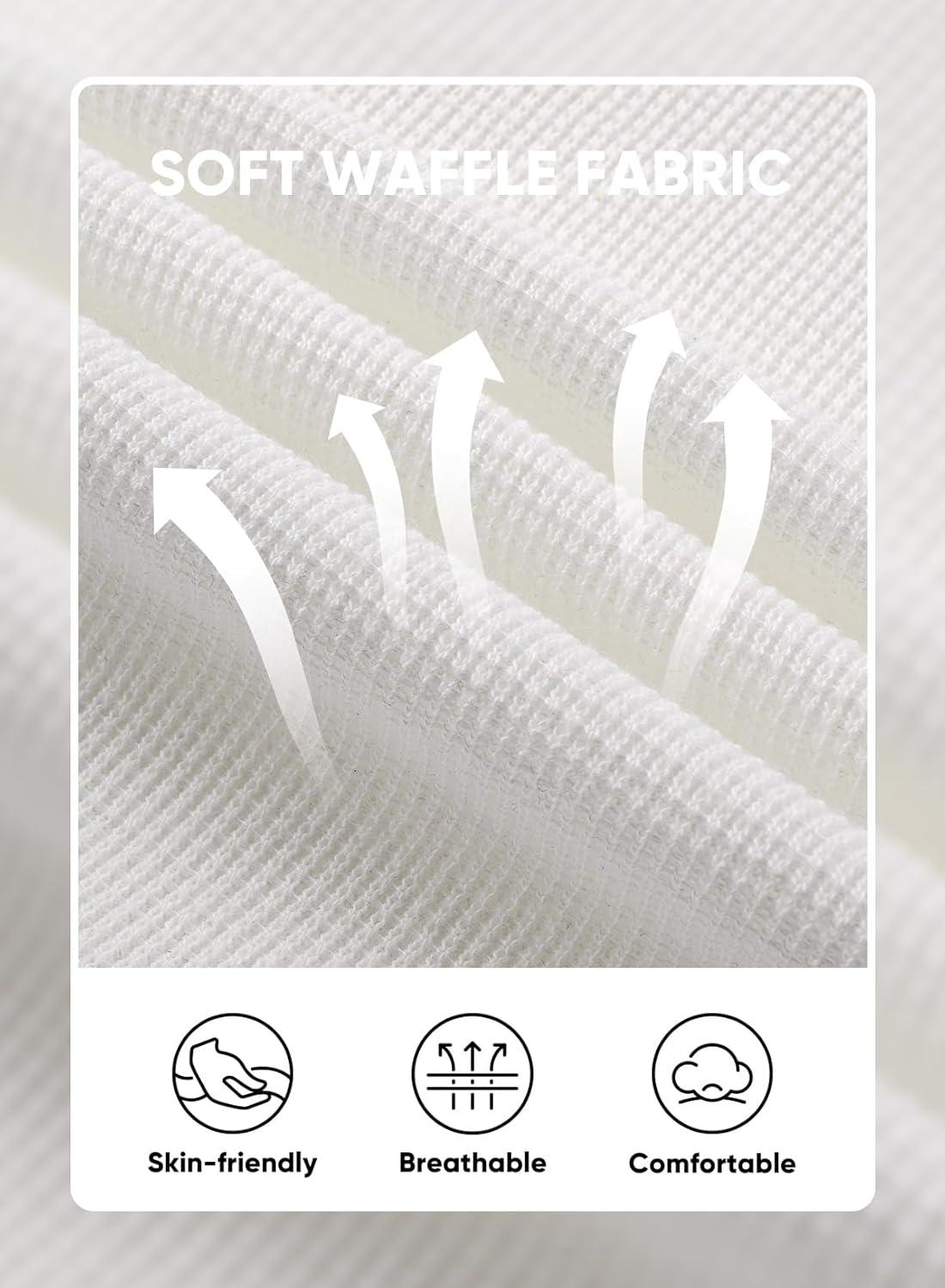 imageJMIERR Mens Casual 5quot 7quot Shorts Waffle Elastic Waist Drawstring Workout Running Jogging Beach Sweat Shorts with PocketsP White