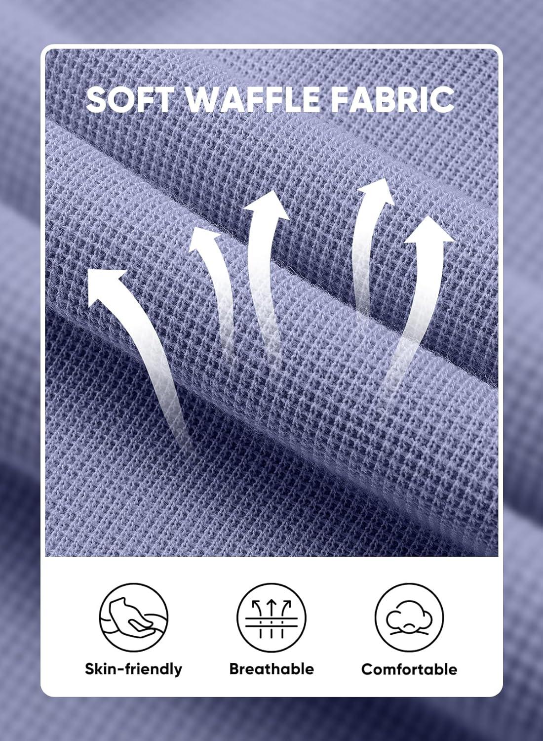 imageJMIERR Mens Casual 5quot 7quot Shorts Waffle Elastic Waist Drawstring Workout Running Jogging Beach Sweat Shorts with PocketsPurple