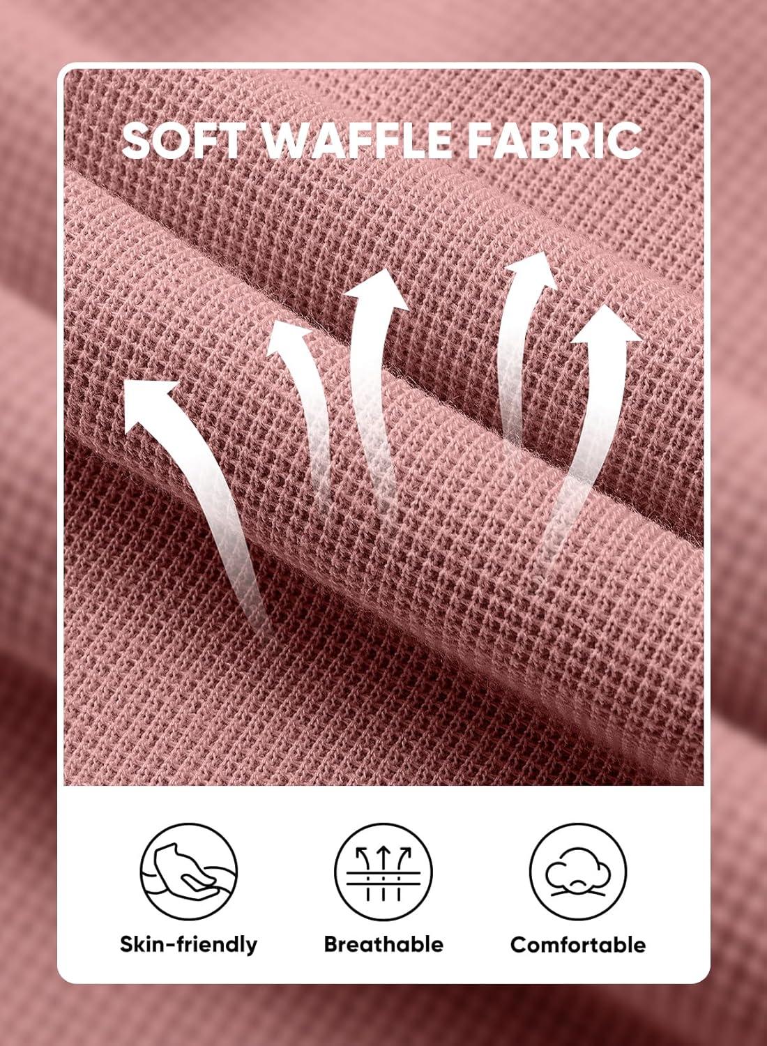 imageJMIERR Mens Casual 5quot 7quot Shorts Waffle Elastic Waist Drawstring Workout Running Jogging Beach Sweat Shorts with PocketsRose Pink