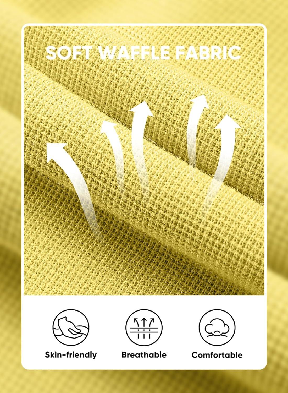 imageJMIERR Mens Casual 5quot 7quot Shorts Waffle Elastic Waist Drawstring Workout Running Jogging Beach Sweat Shorts with PocketsYellow