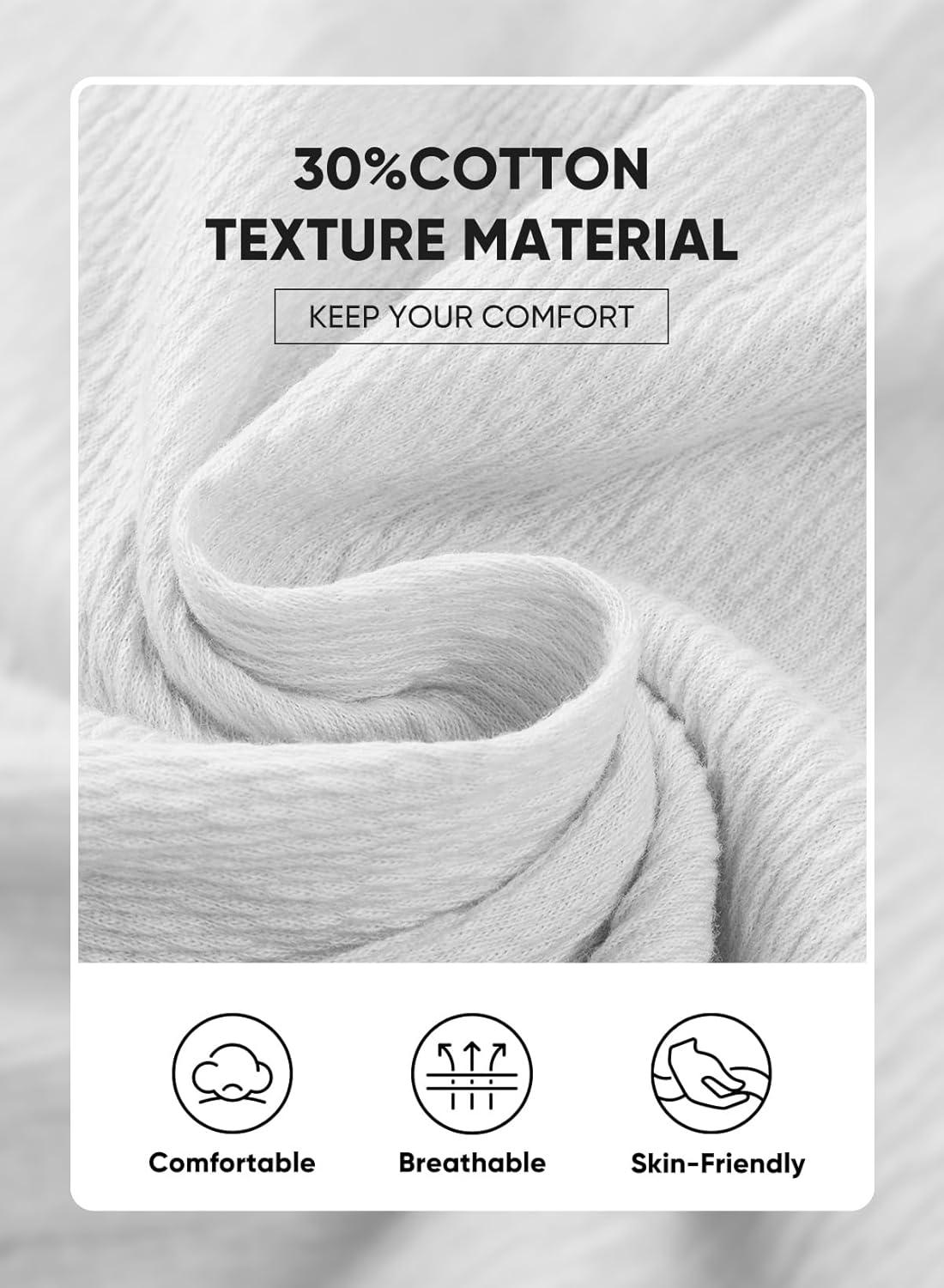 imageJMIERR Mens Casual 7quot Shorts Cotton Elastic Waist Drawstring Summer Texture Stretch Beach Shorts with PocketsWhite