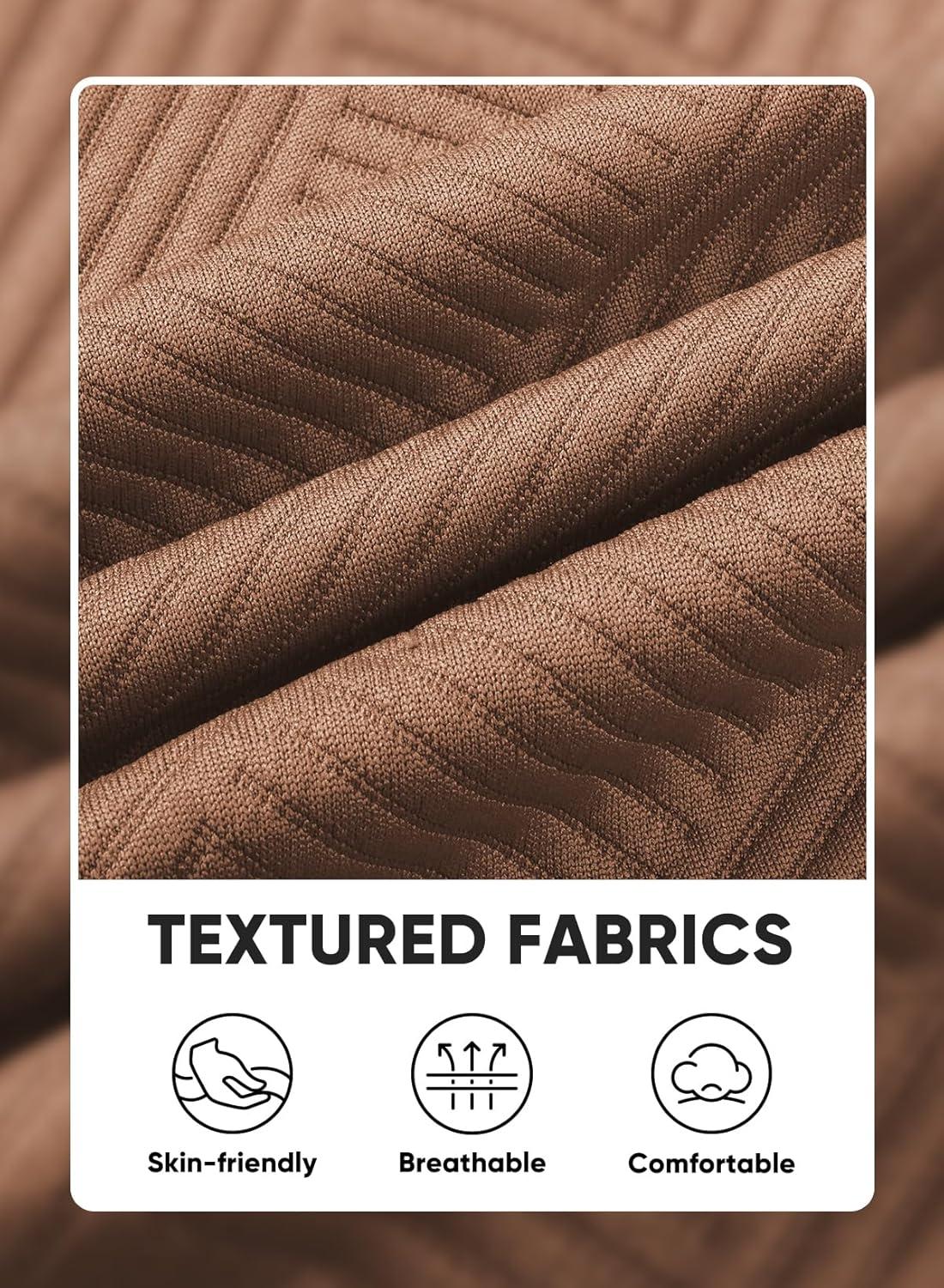 imageJMIERR Mens Casual 7quot Shorts Summer Drawstring Elastic Waist Beach Sweat Shorts Texture with PocketsDark Brown