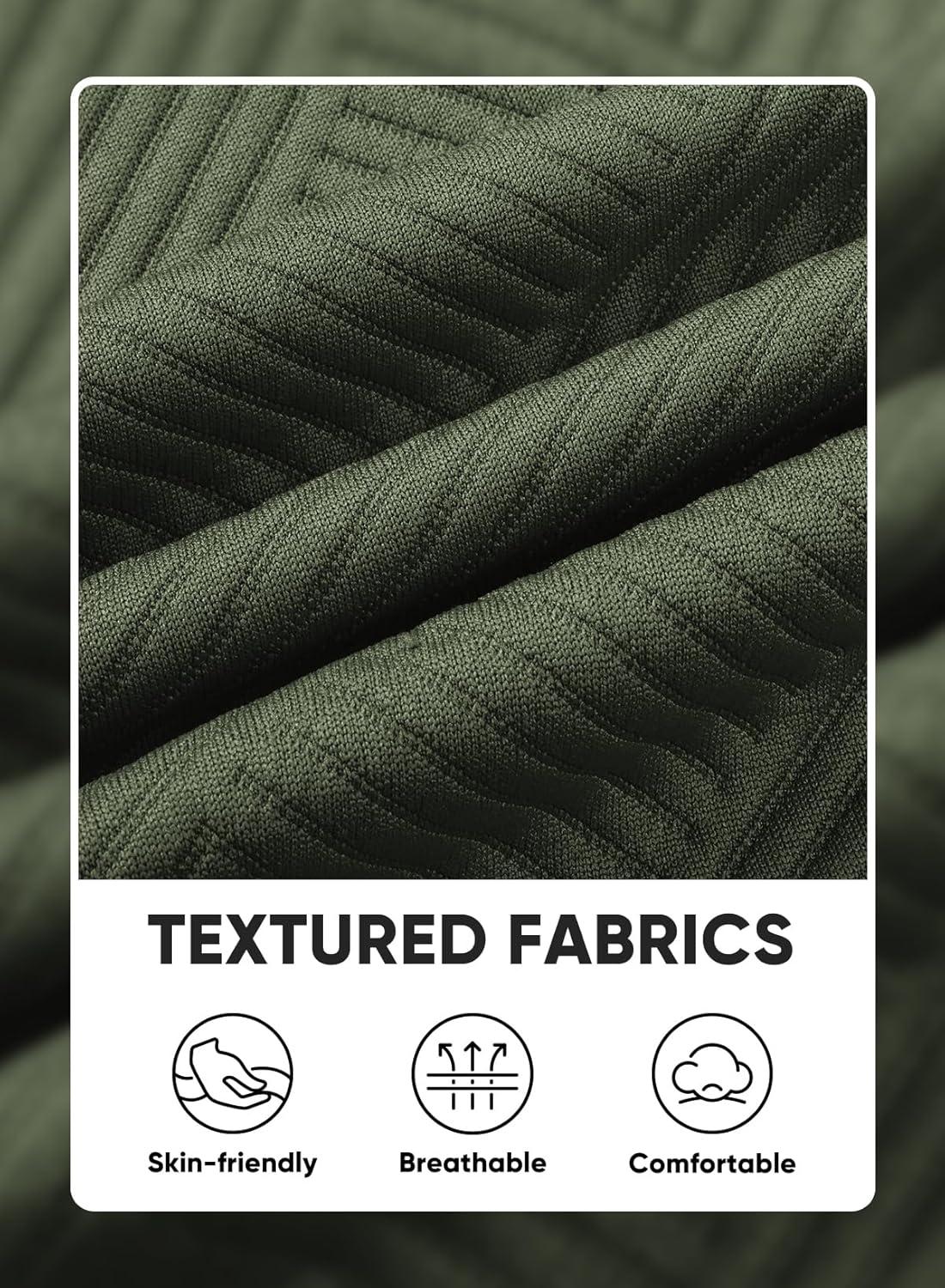 imageJMIERR Mens Casual 7quot Shorts Summer Drawstring Elastic Waist Beach Sweat Shorts Texture with PocketsGreen