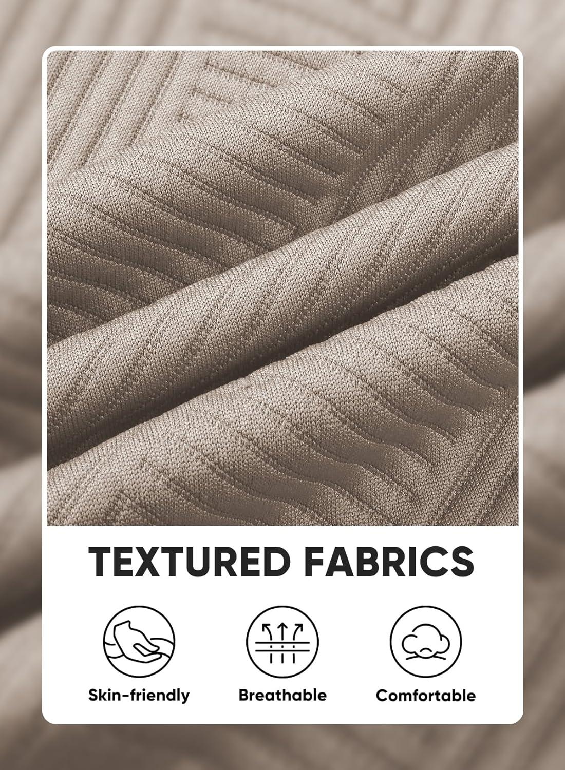 imageJMIERR Mens Casual 7quot Shorts Summer Drawstring Elastic Waist Beach Sweat Shorts Texture with PocketsLight Khaki