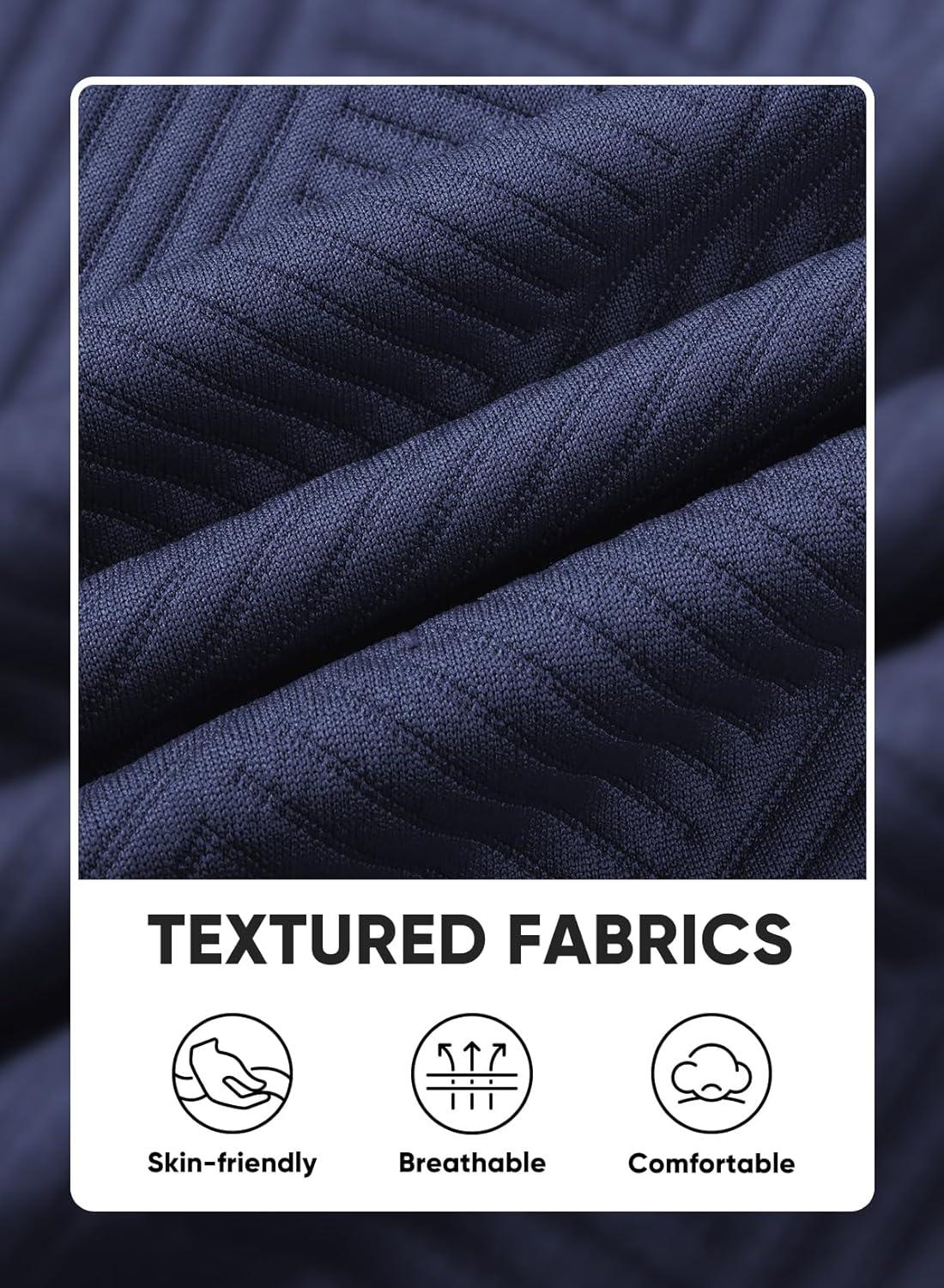 imageJMIERR Mens Casual 7quot Shorts Summer Drawstring Elastic Waist Beach Sweat Shorts Texture with PocketsNavy Blue