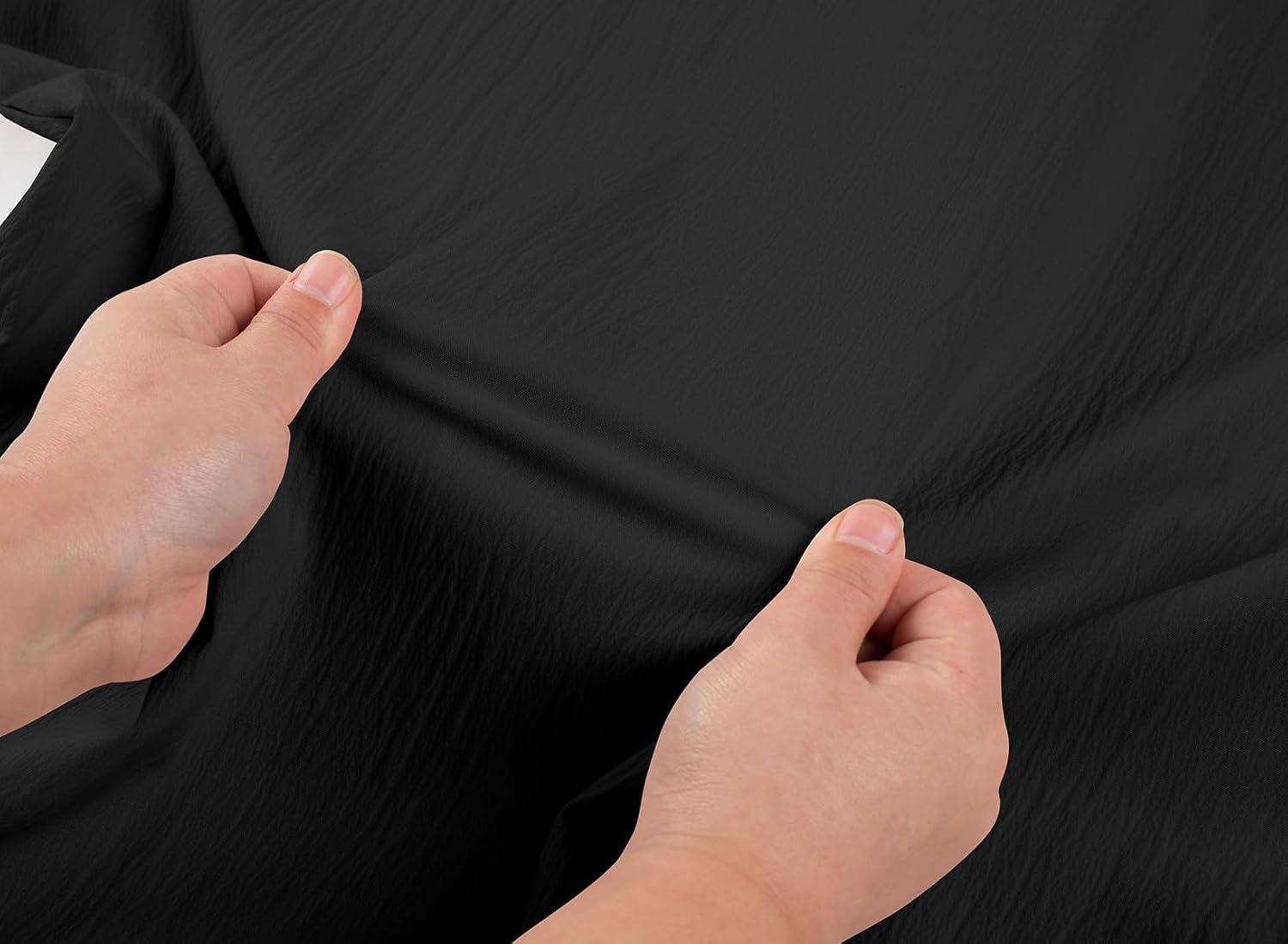 imageJMIERR Mens Casual Button Down Shirts Short Sleeve Textured Summer Beach Shirt Cuban Vacation Shirts with PocketBlack