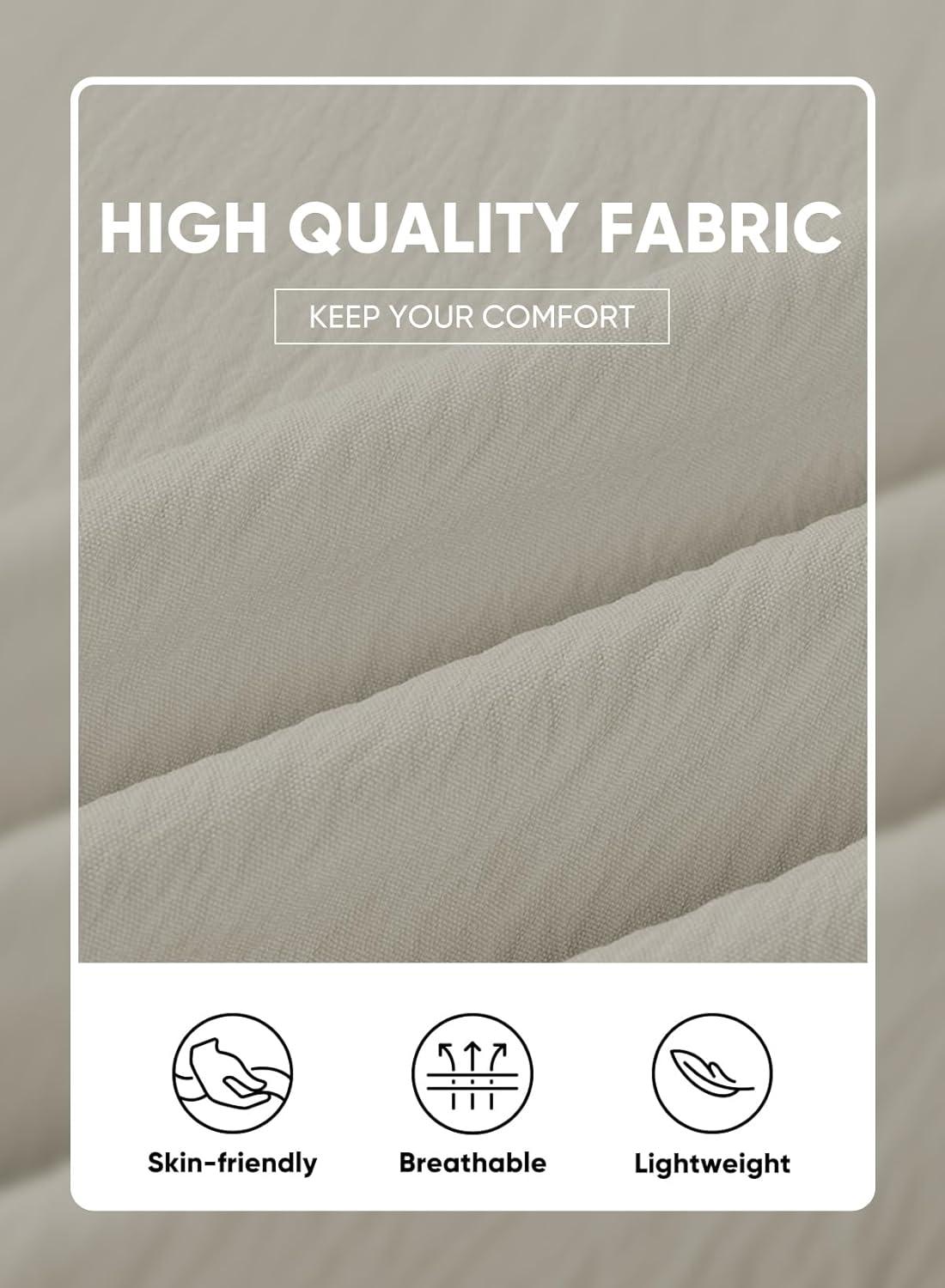 imageJMIERR Mens Casual Button Down Shirts Short Sleeve Textured Summer Beach Shirt Cuban Vacation Shirts with PocketGray