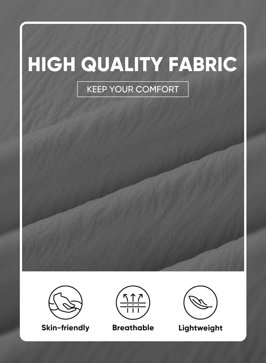 imageJMIERR Mens Casual Button Down Shirts Short Sleeve Textured Summer Beach Shirt Cuban Vacation Shirts with PocketLight Gray