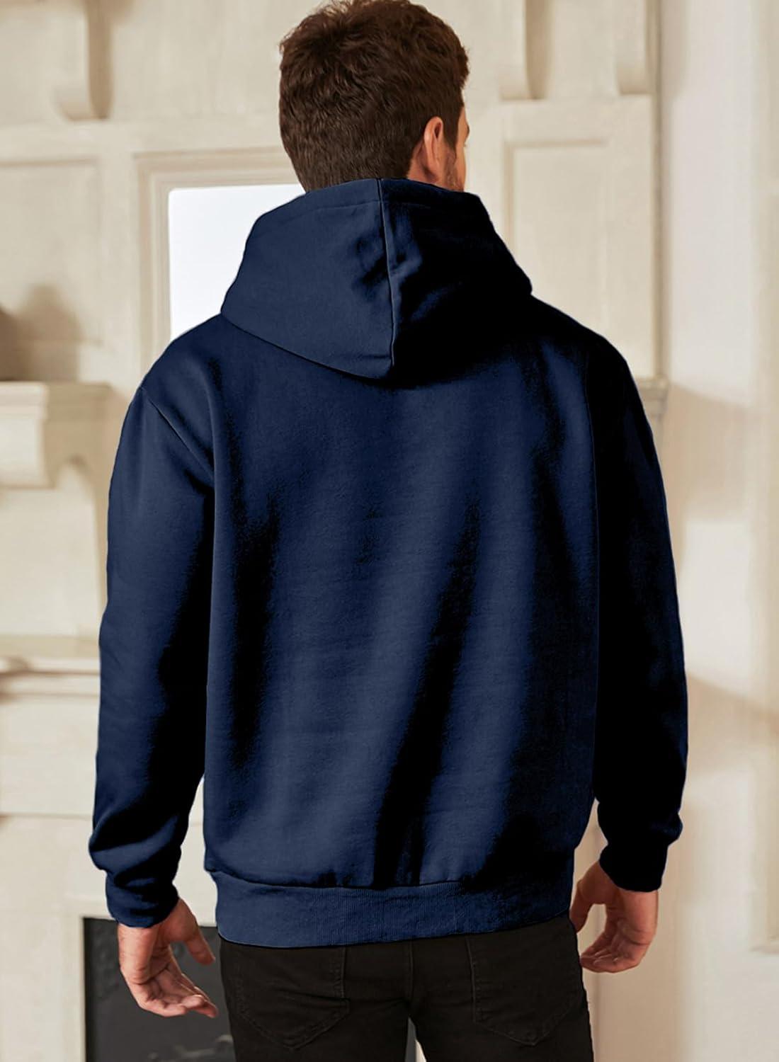 imageJMIERR Mens Casual Cotton Hooded Collar Drawstring Hoodies Pullover Sweatshirts Casual Long Sleeve ShirtsBlue
