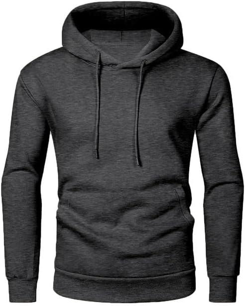 imageJMIERR Mens Casual Cotton Hooded Collar Drawstring Hoodies Pullover Sweatshirts Casual Long Sleeve ShirtsCarbon Grey
