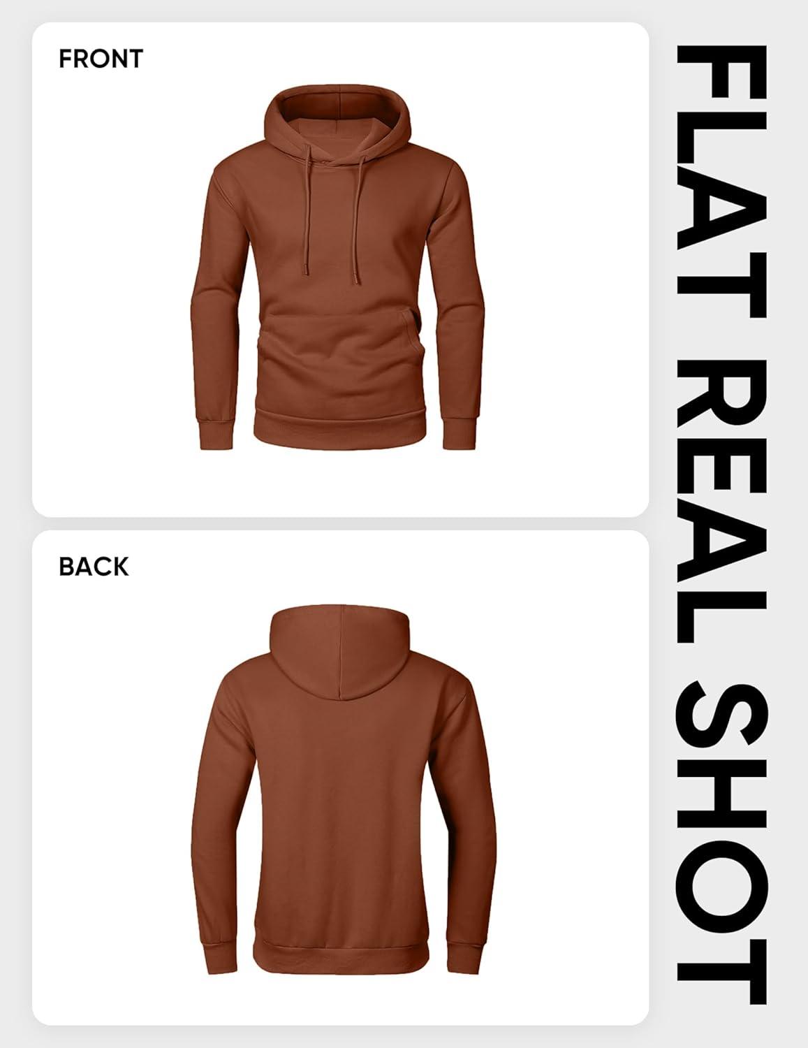 imageJMIERR Mens Casual Cotton Hooded Collar Drawstring Hoodies Pullover Sweatshirts Casual Long Sleeve ShirtsChestnut