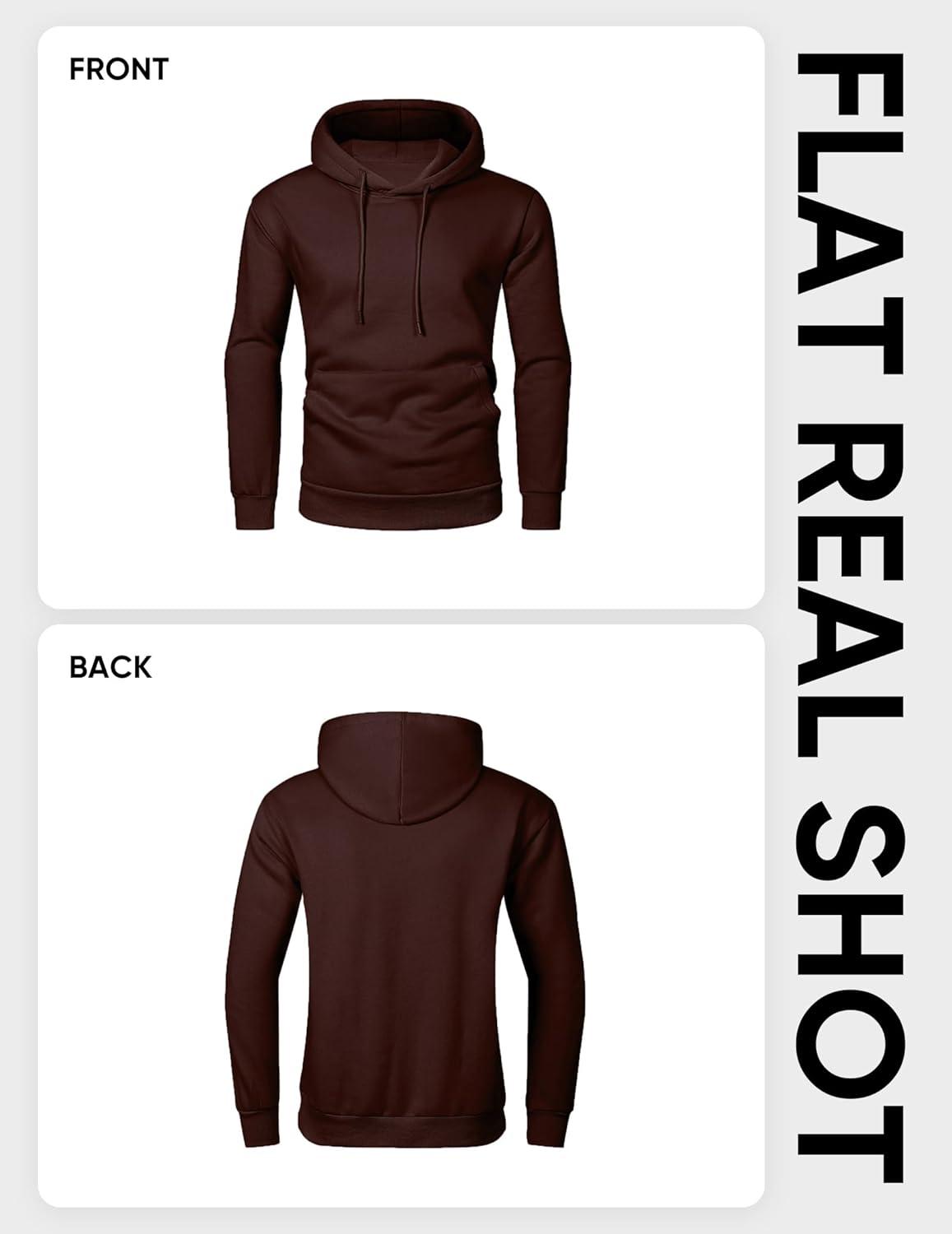 imageJMIERR Mens Casual Cotton Hooded Collar Drawstring Hoodies Pullover Sweatshirts Casual Long Sleeve ShirtsDark Brown