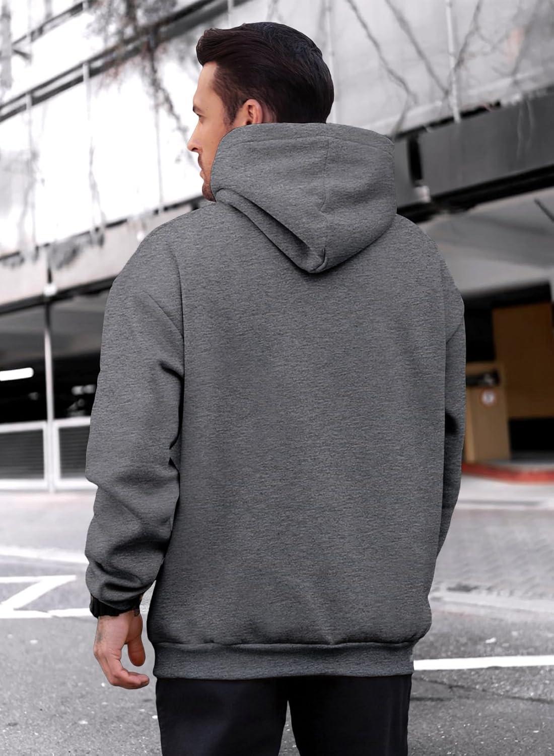 imageJMIERR Mens Casual Cotton Hooded Collar Drawstring Hoodies Pullover Sweatshirts Casual Long Sleeve ShirtsGrey